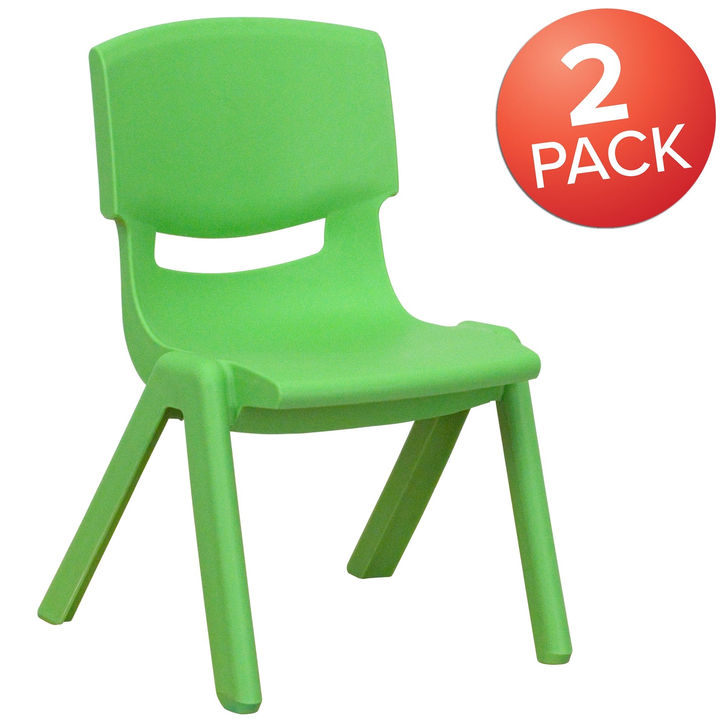 2PK Green Plastic Stack Chair 2-YU-YCX-003-GREEN-GG