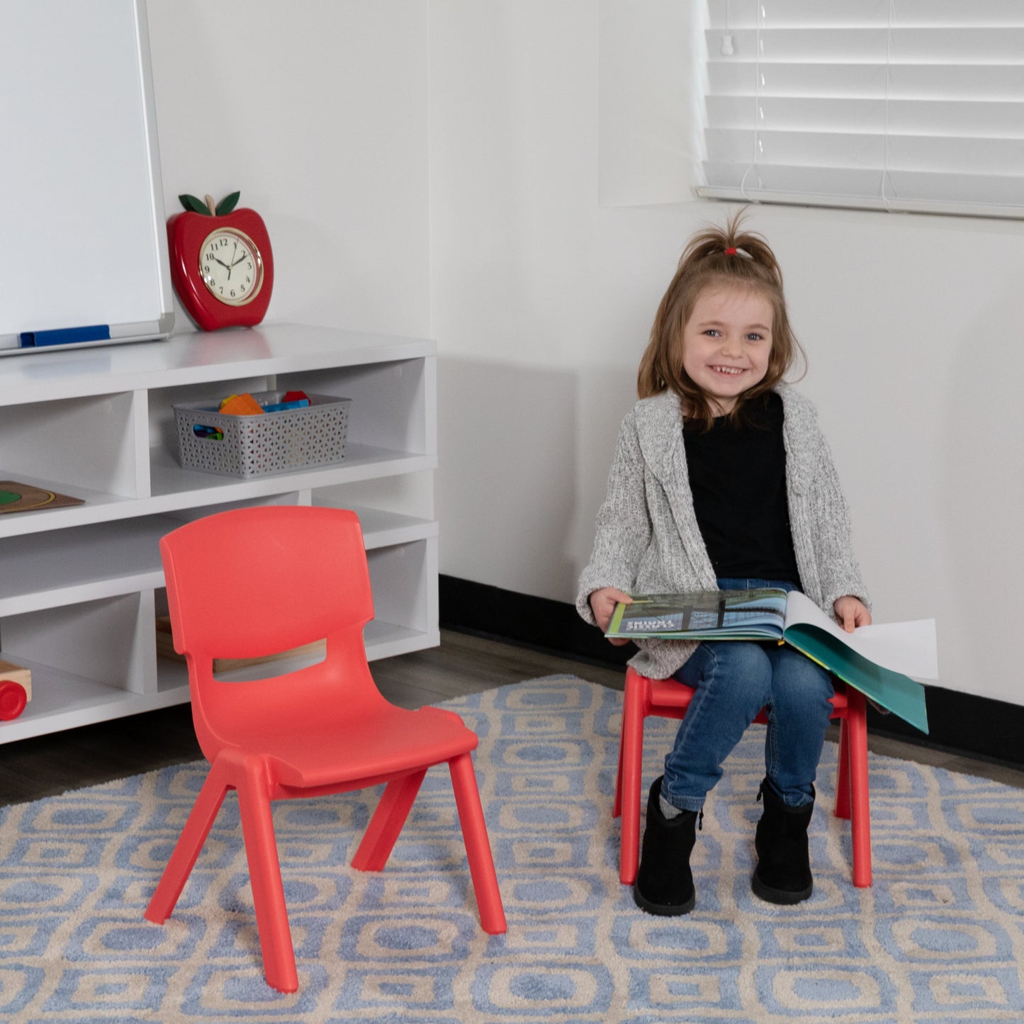 2PK Red Plastic Stack Chair 2-YU-YCX-003-RED-GG