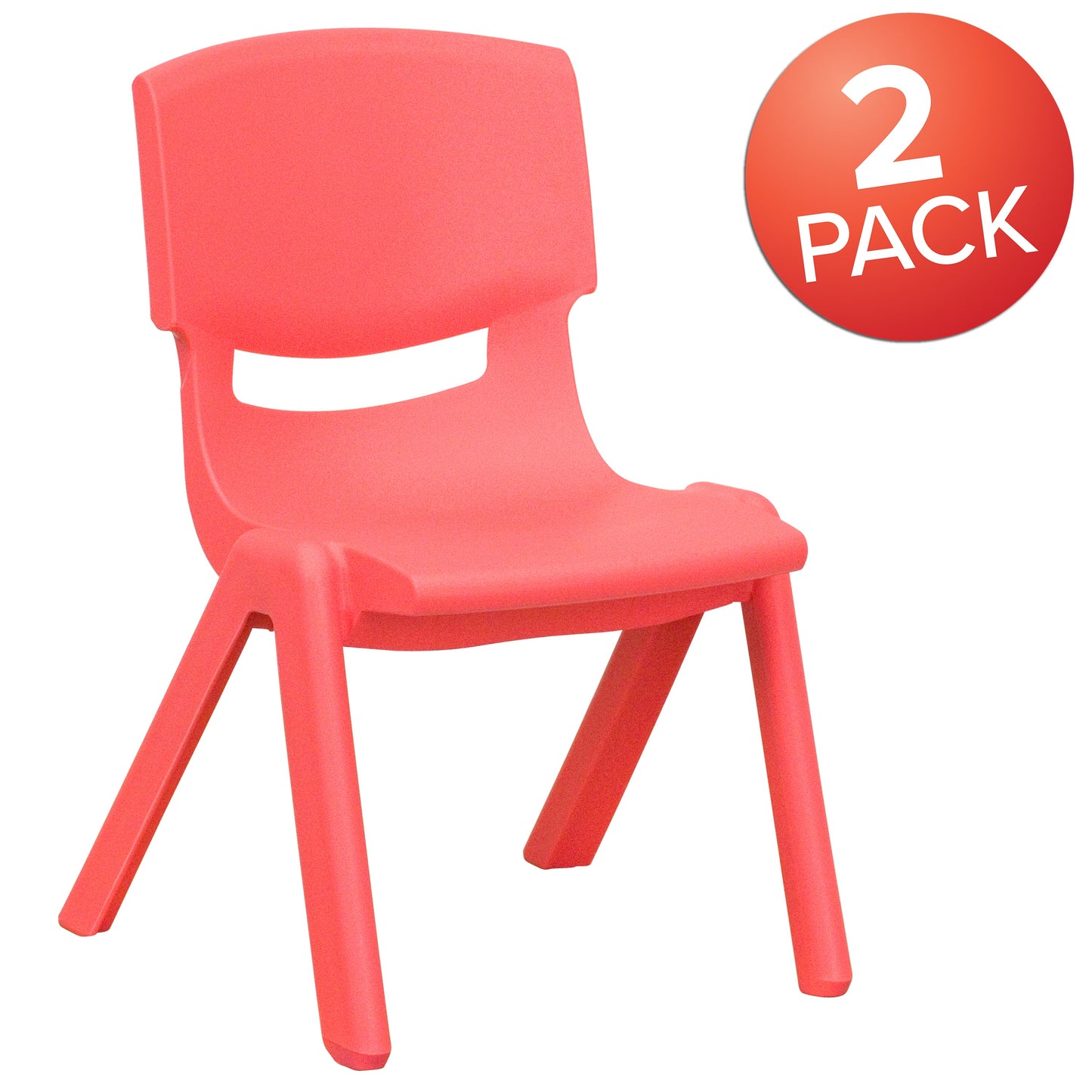 2PK Red Plastic Stack Chair 2-YU-YCX-003-RED-GG