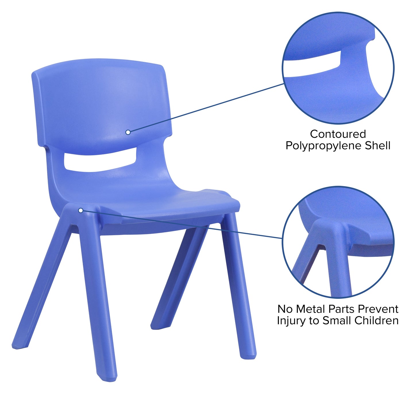 2PK Blue Plastic Stack Chair 2-YU-YCX-004-BLUE-GG