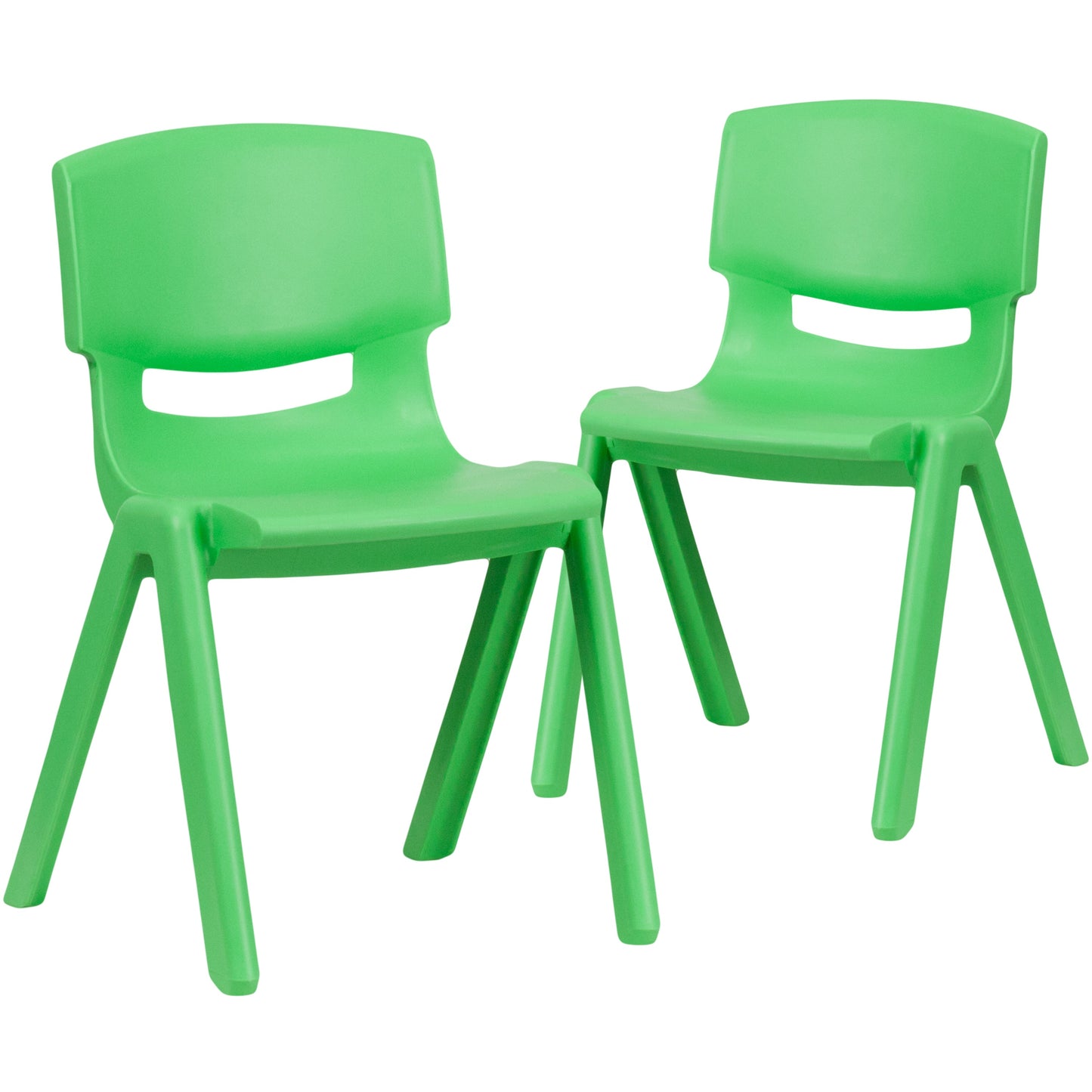 2PK Green Plastic Stack Chair 2-YU-YCX-004-GREEN-GG