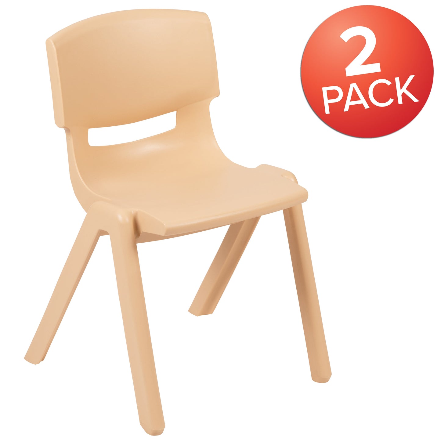 2PK Natural Plastic Chair 2-YU-YCX-004-NAT-GG