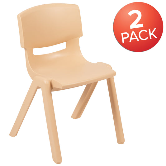 2PK Natural Plastic Chair 2-YU-YCX-004-NAT-GG