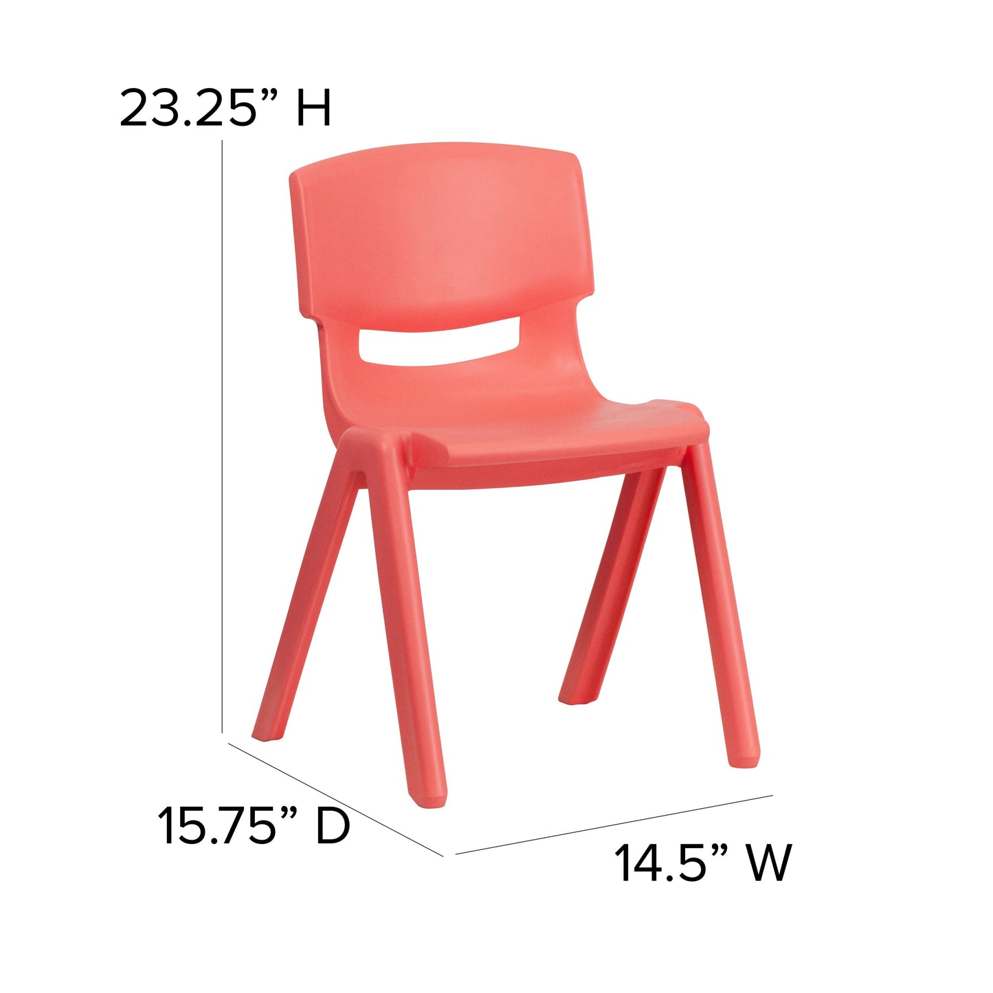 2PK Red Plastic Stack Chair 2-YU-YCX-004-RED-GG