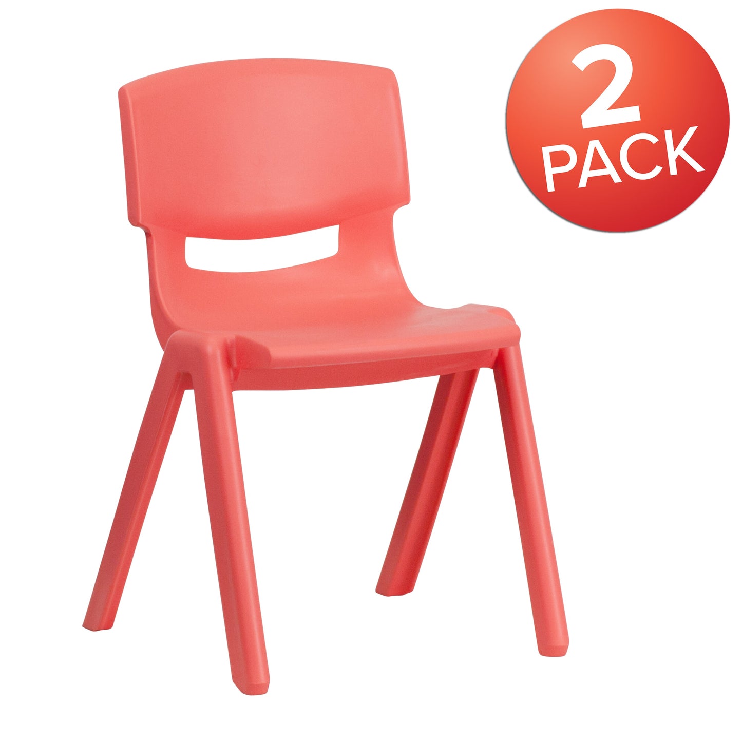 2PK Red Plastic Stack Chair 2-YU-YCX-004-RED-GG