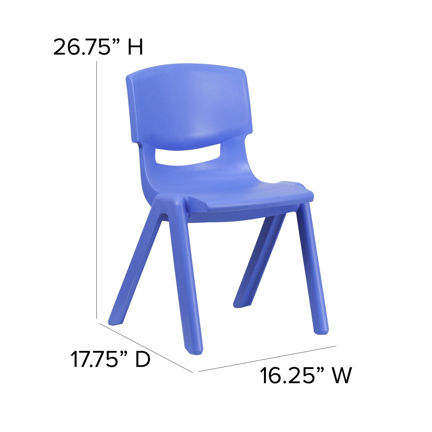 2PK Blue Plastic Stack Chair 2-YU-YCX-005-BLUE-GG