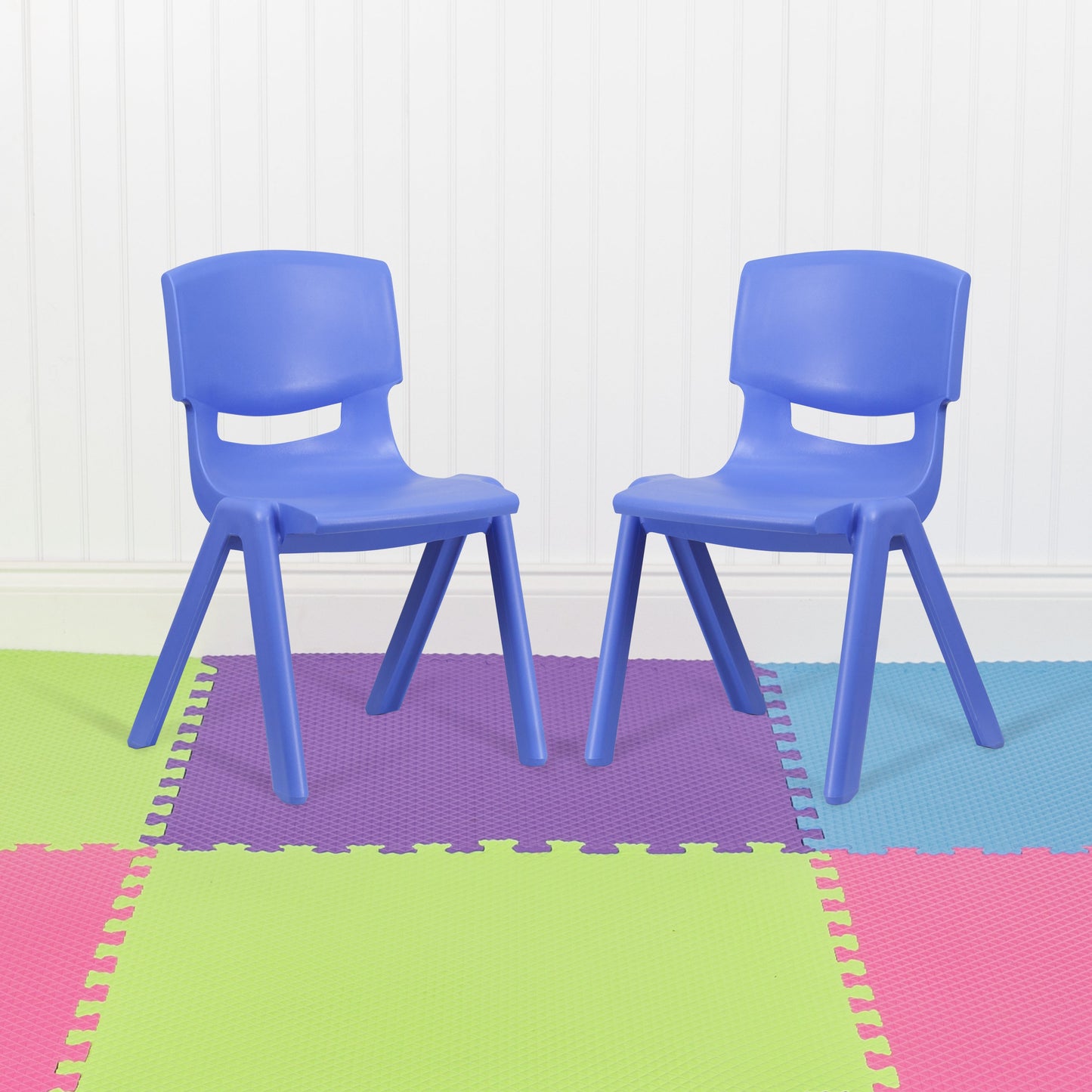 2PK Blue Plastic Stack Chair 2-YU-YCX-005-BLUE-GG