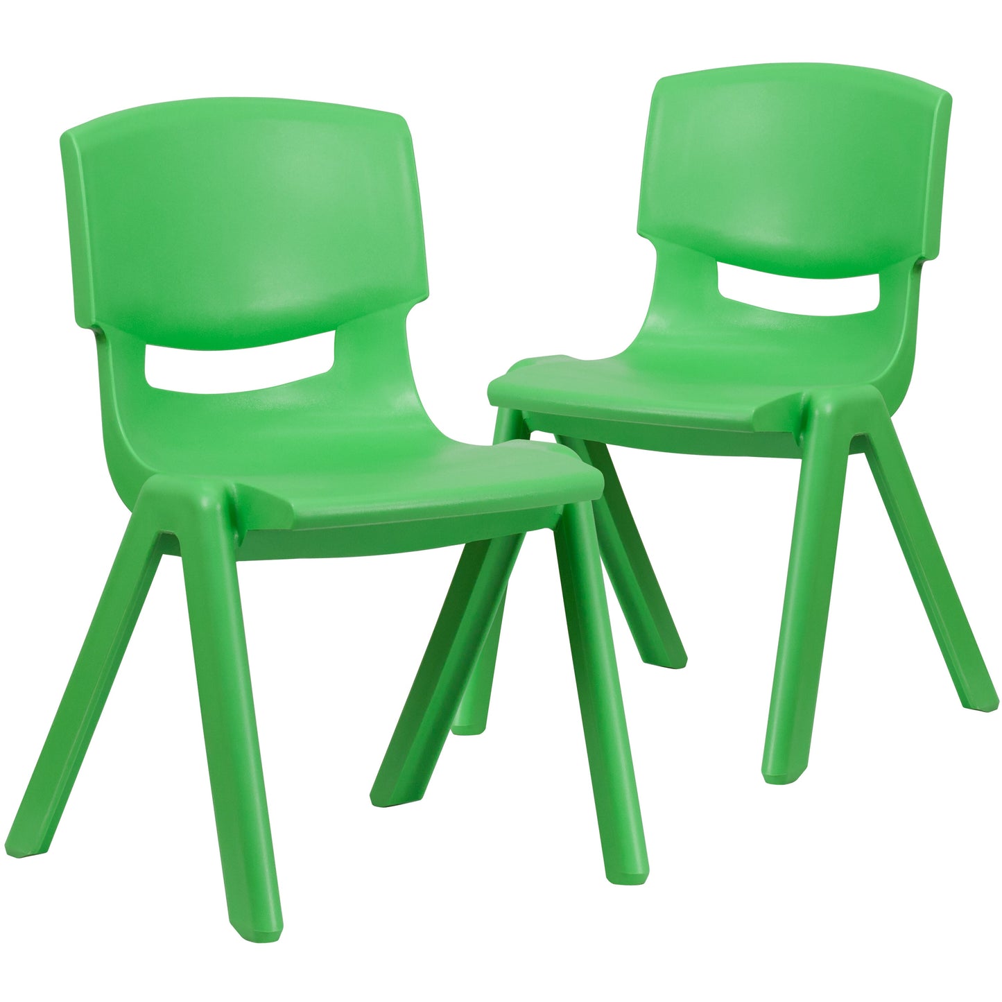 2PK Green Plastic Stack Chair 2-YU-YCX-005-GREEN-GG