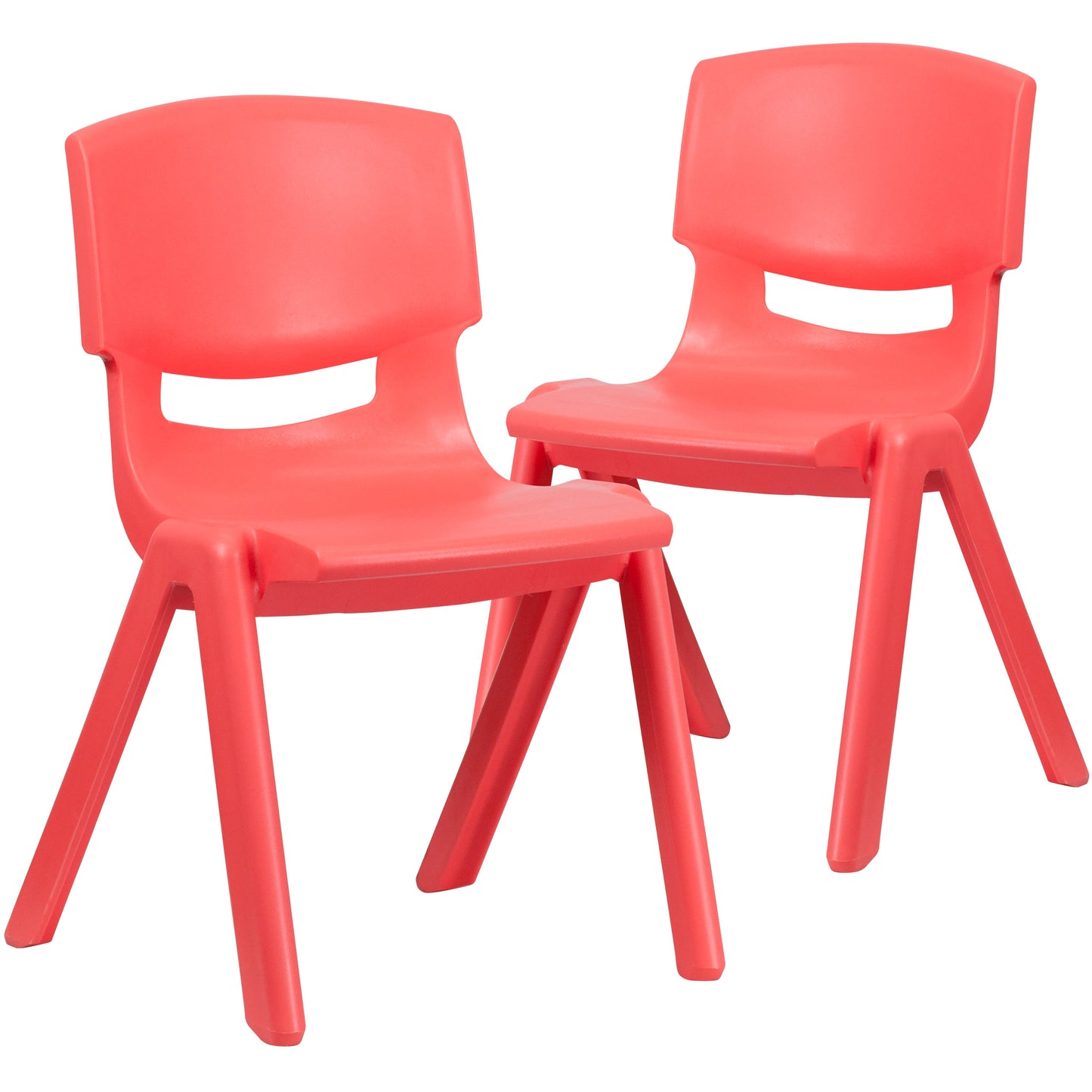 2PK Red Plastic Stack Chair 2-YU-YCX-005-RED-GG