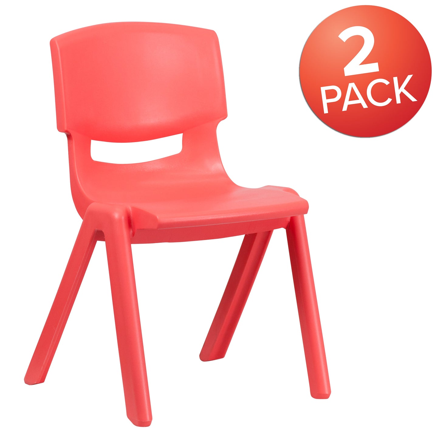 2PK Red Plastic Stack Chair 2-YU-YCX-005-RED-GG