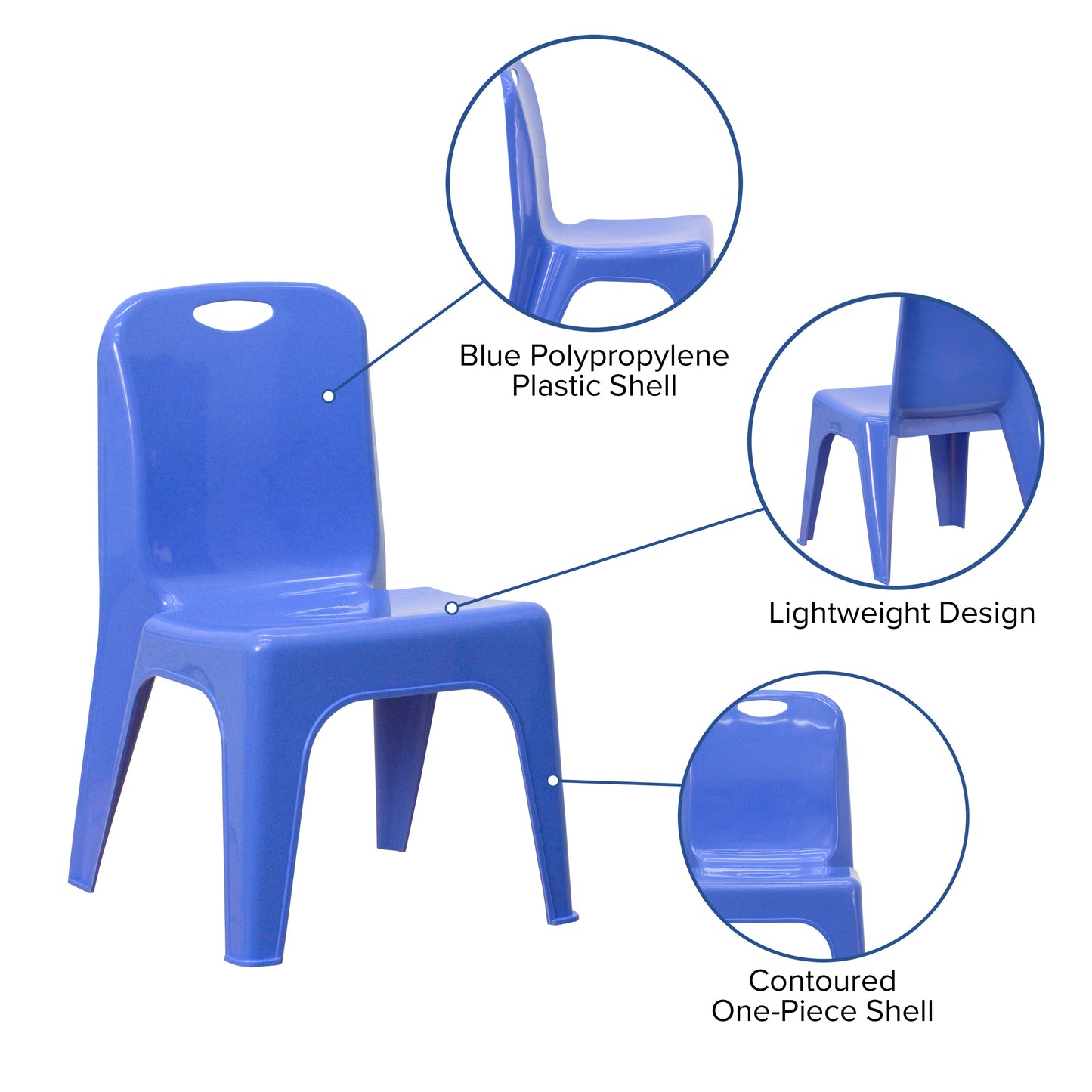 2PK Blue Plastic Stack Chair 2-YU-YCX-011-BLUE-GG