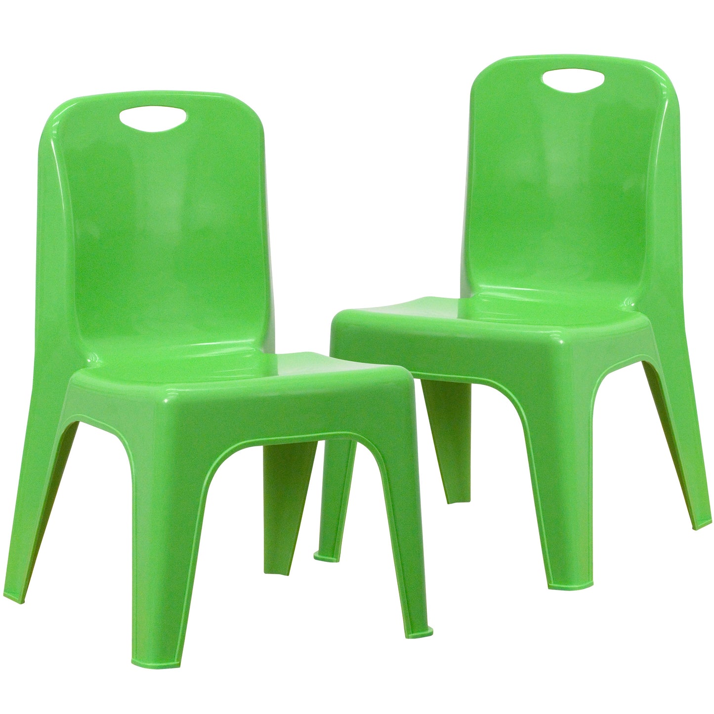 2PK Green Plastic Stack Chair 2-YU-YCX-011-GREEN-GG