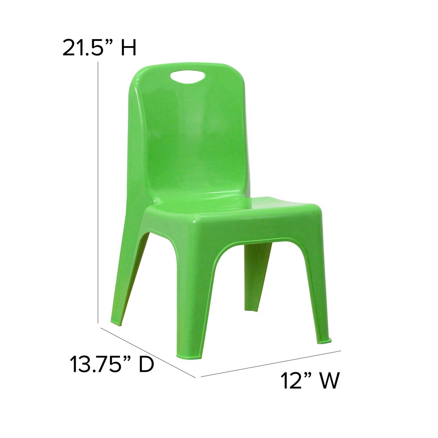 2PK Green Plastic Stack Chair 2-YU-YCX-011-GREEN-GG