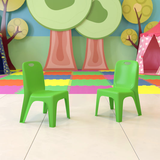 2PK Green Plastic Stack Chair 2-YU-YCX-011-GREEN-GG