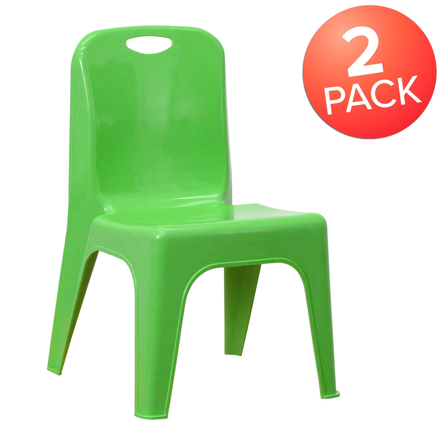 2PK Green Plastic Stack Chair 2-YU-YCX-011-GREEN-GG