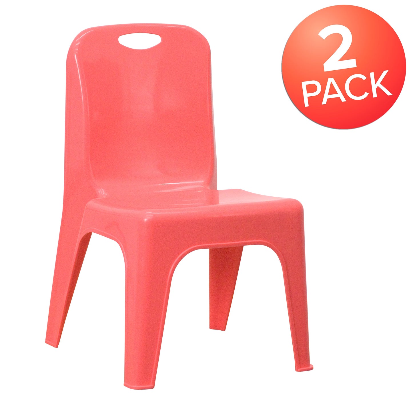 2PK Red Plastic Stack Chair 2-YU-YCX-011-RED-GG