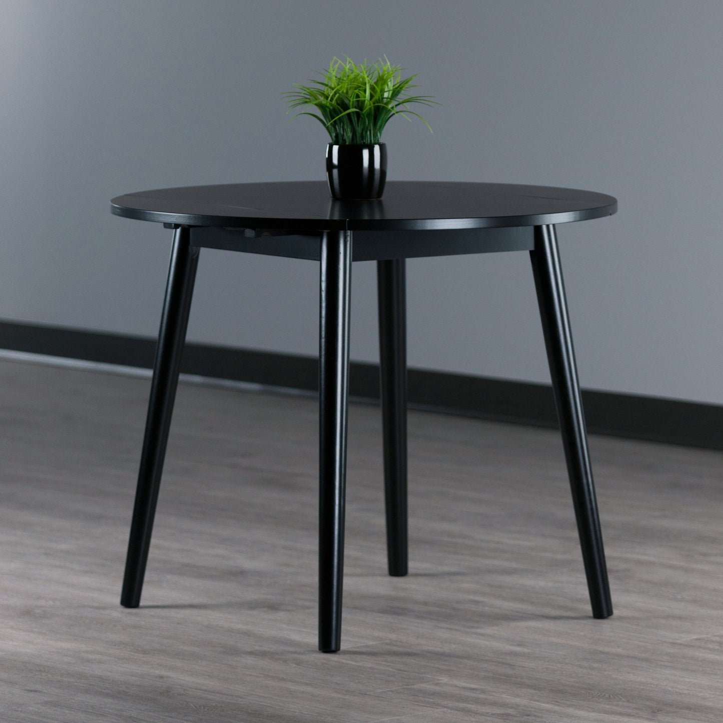 Moreno Round Drop Leaf Dining Table, Black