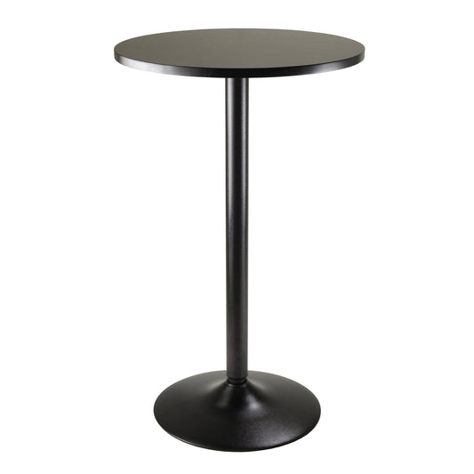 Obsidian Round Pub Table, Black