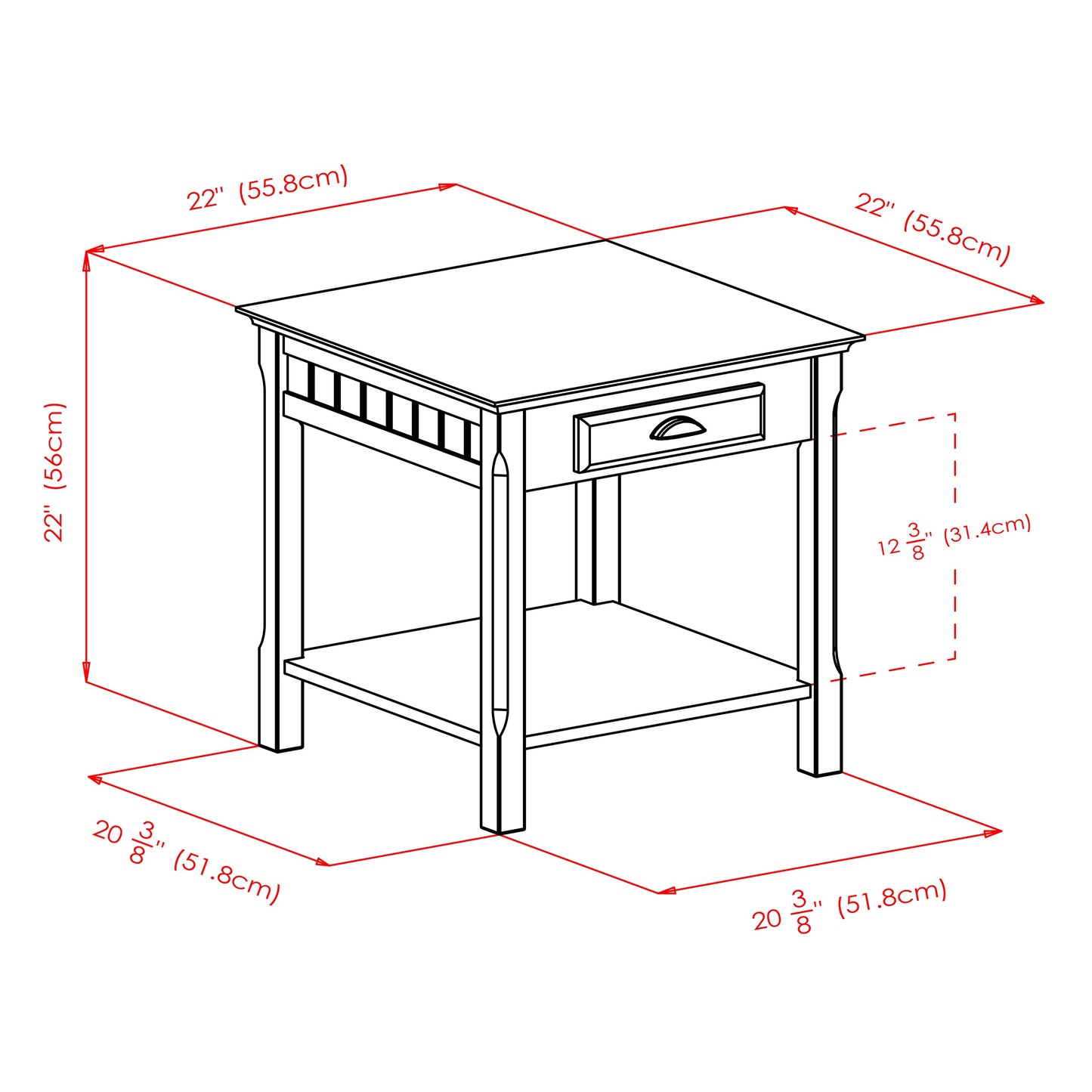 Timber Accent Table, Black