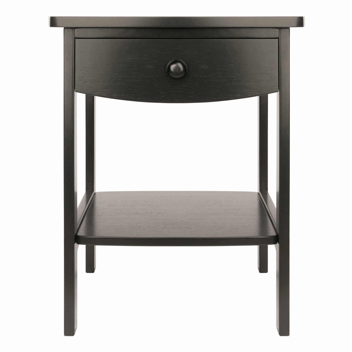 Claire Curved Accent Table, Nightstand, Black