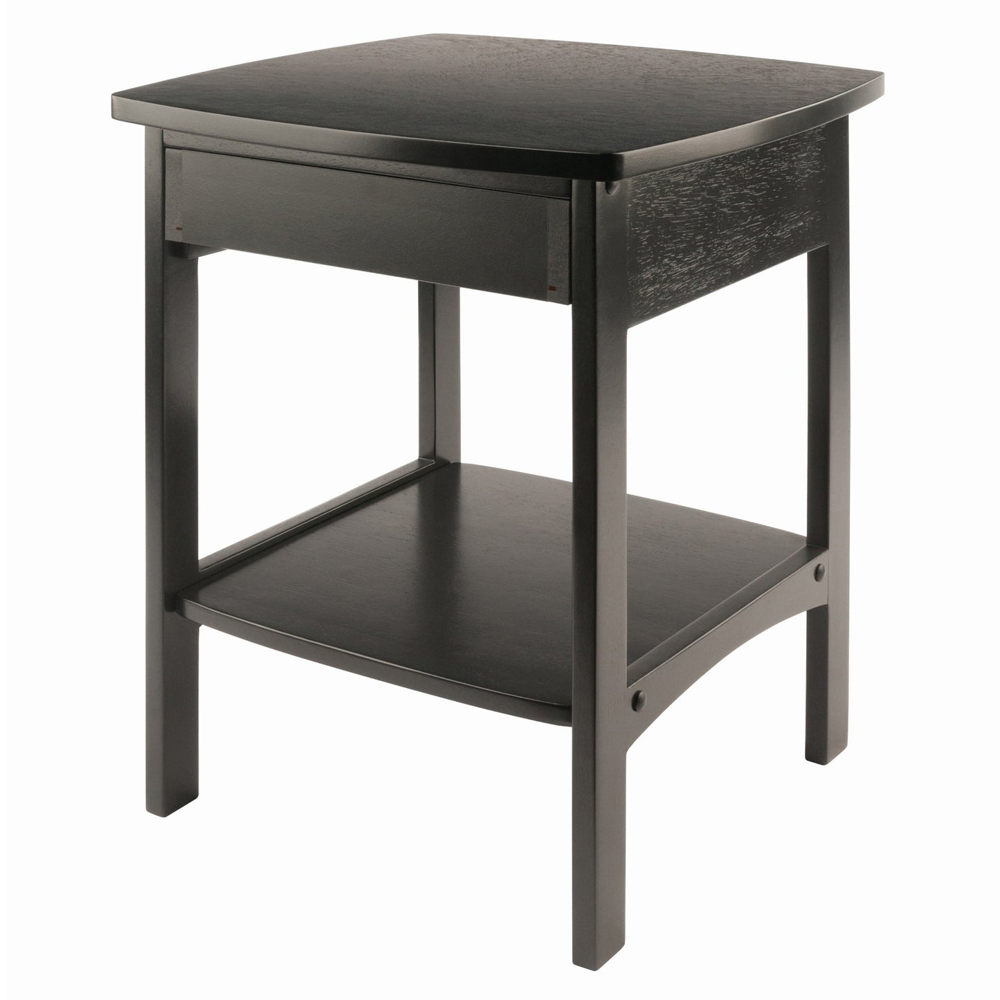 Claire Curved Accent Table, Nightstand, Black