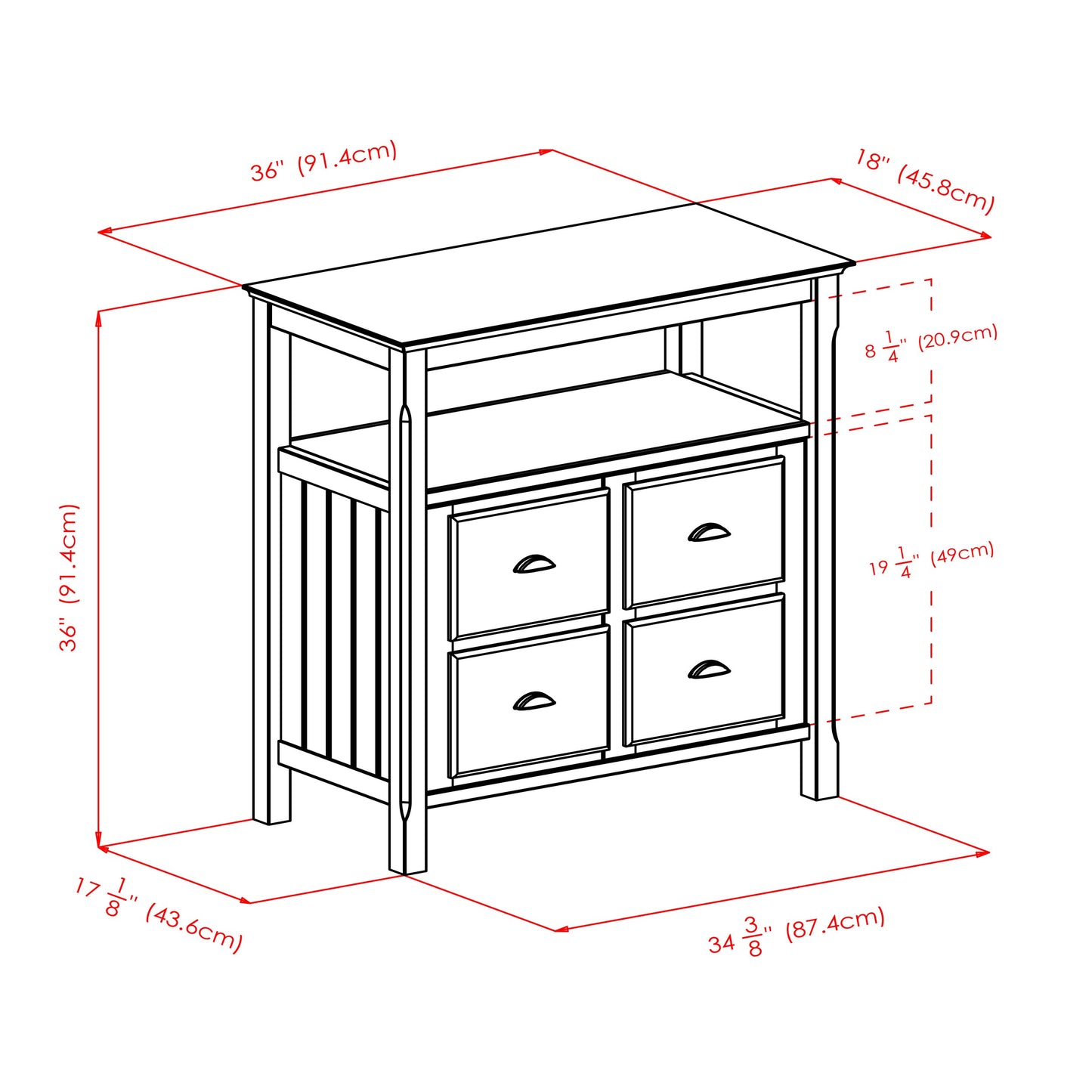 Timber Buffet Cabinet, Black