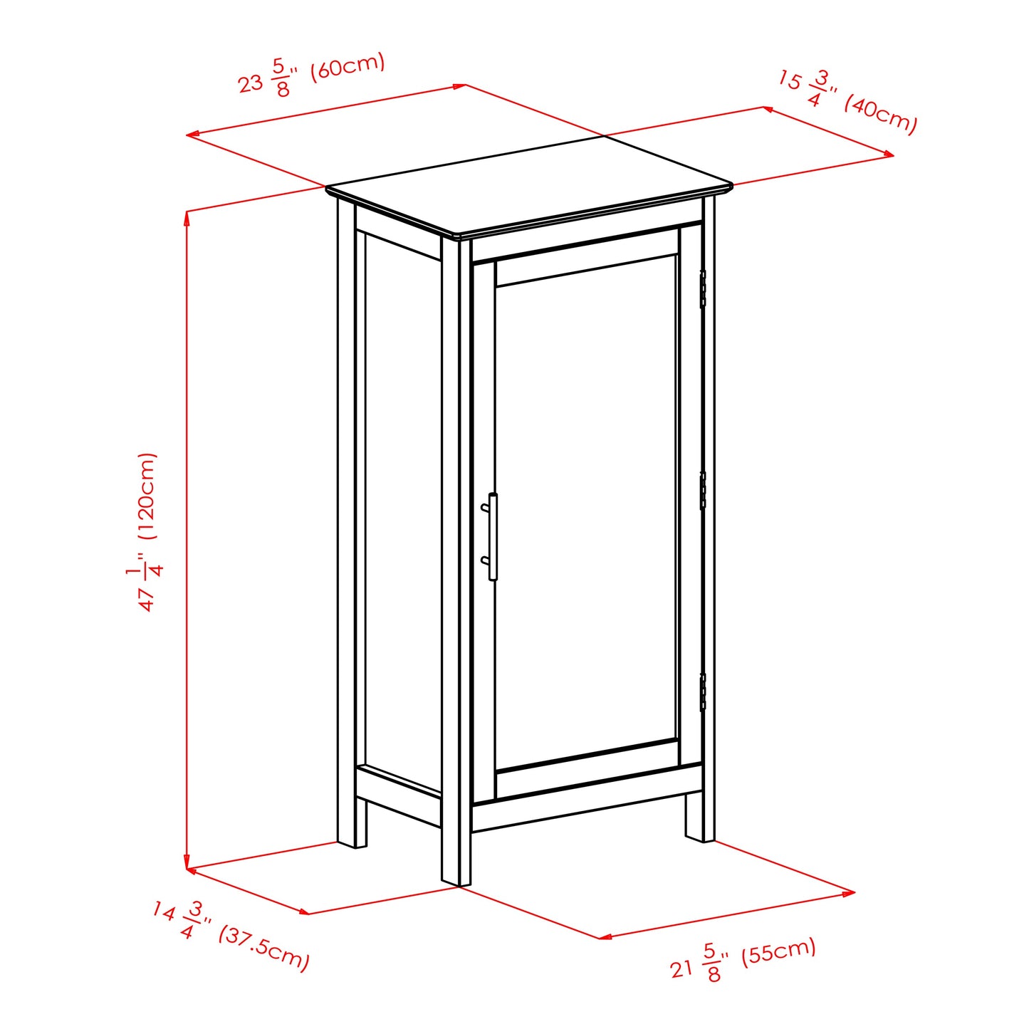 Wood Poppy Display Cabinet, Glass Door, Black