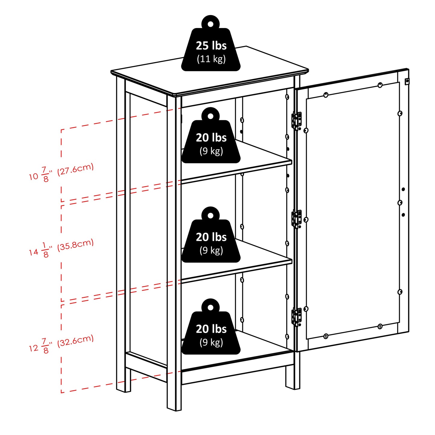 Wood Poppy Display Cabinet, Glass Door, Black