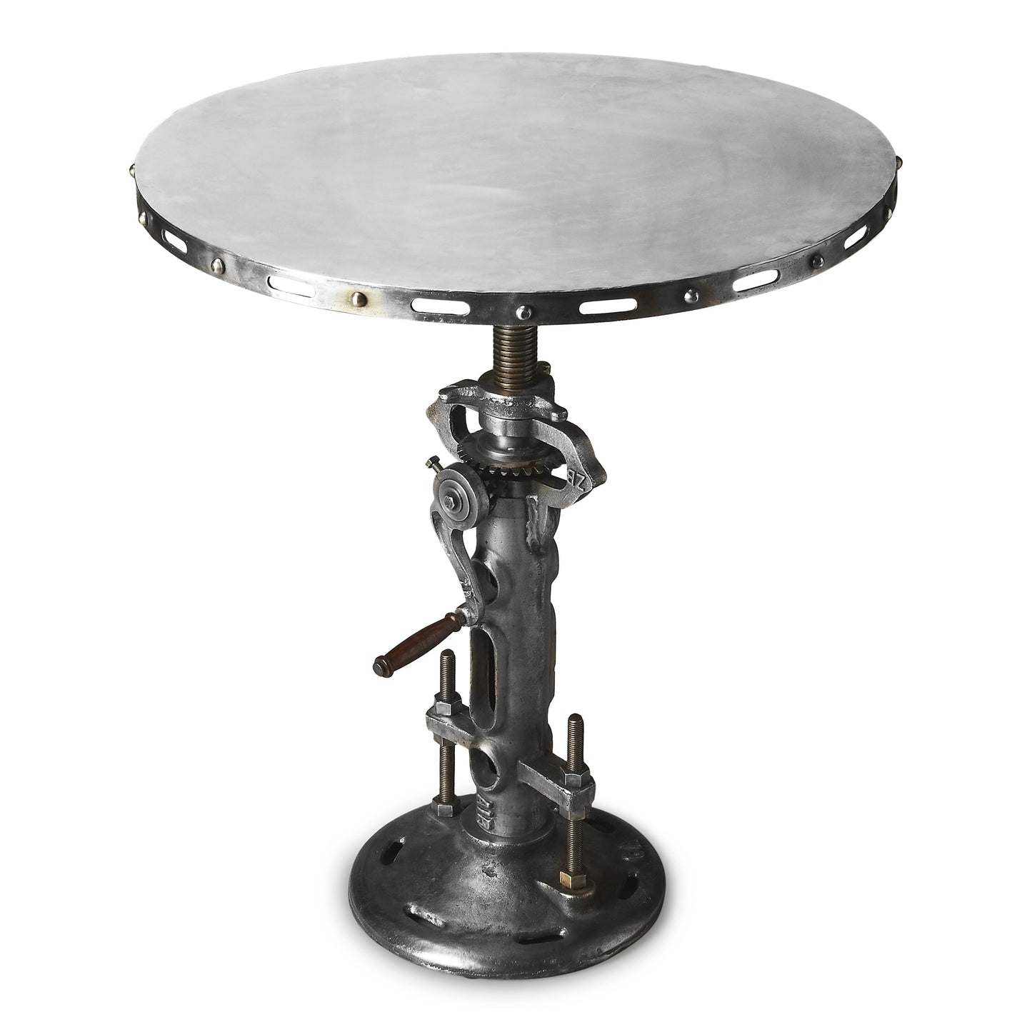 Fenwick Round Metal 31.5"W  Adjustable Hall/Pub Table in Silver  2072025