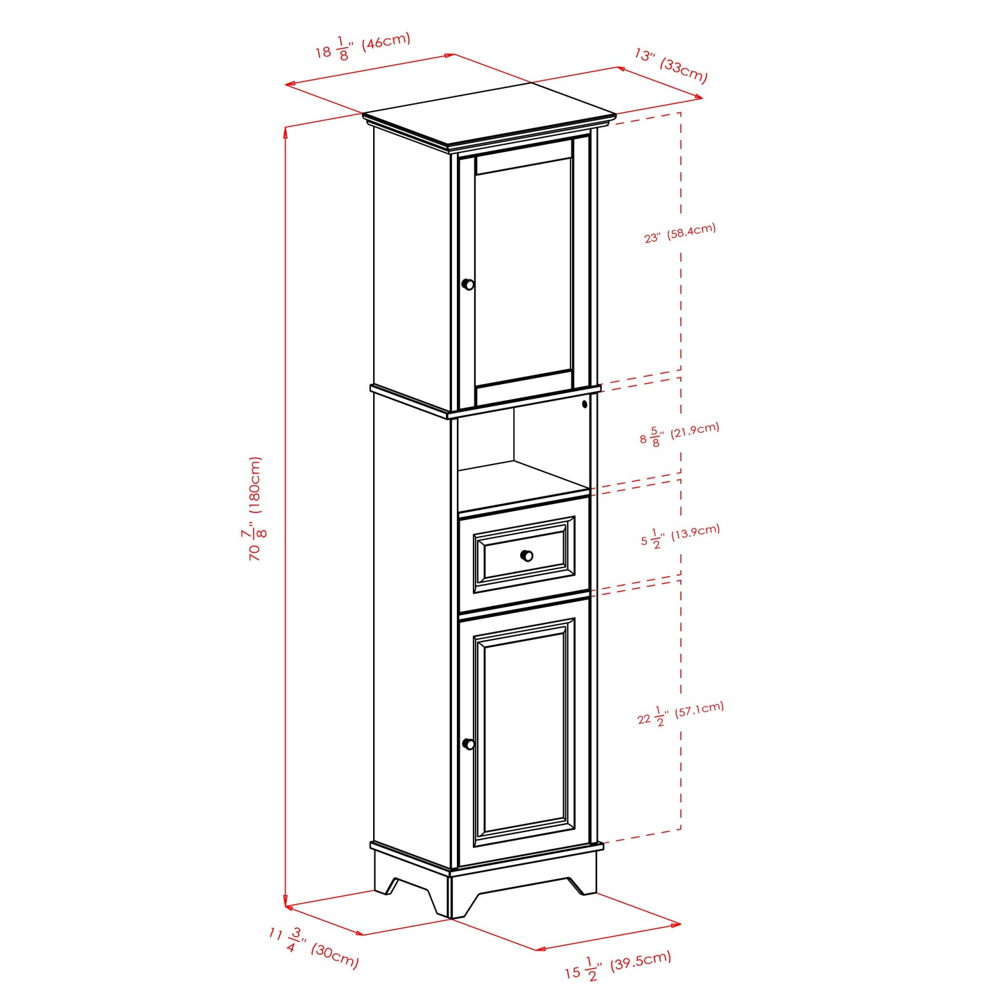 Alps Tall Storage Cabinet, Black