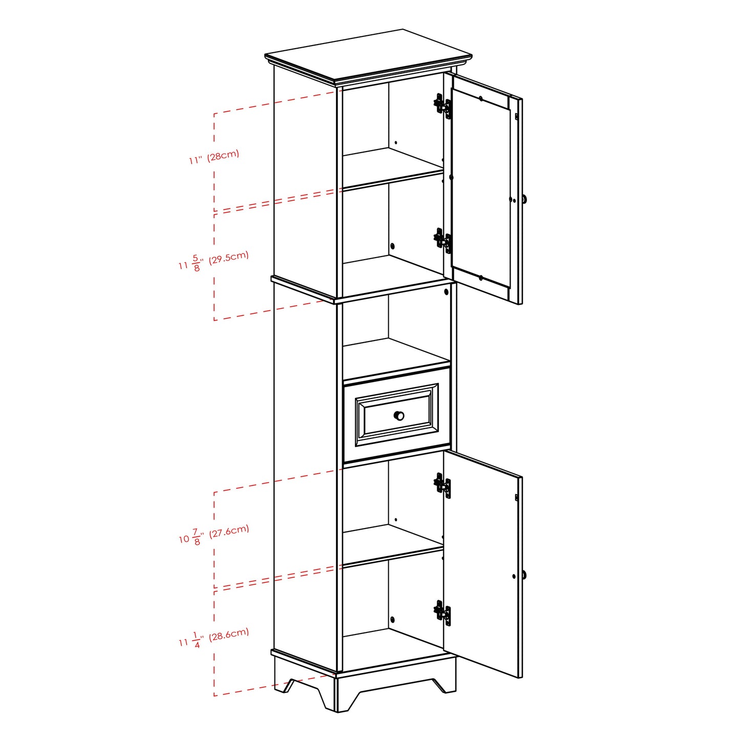 Alps Tall Storage Cabinet, Black