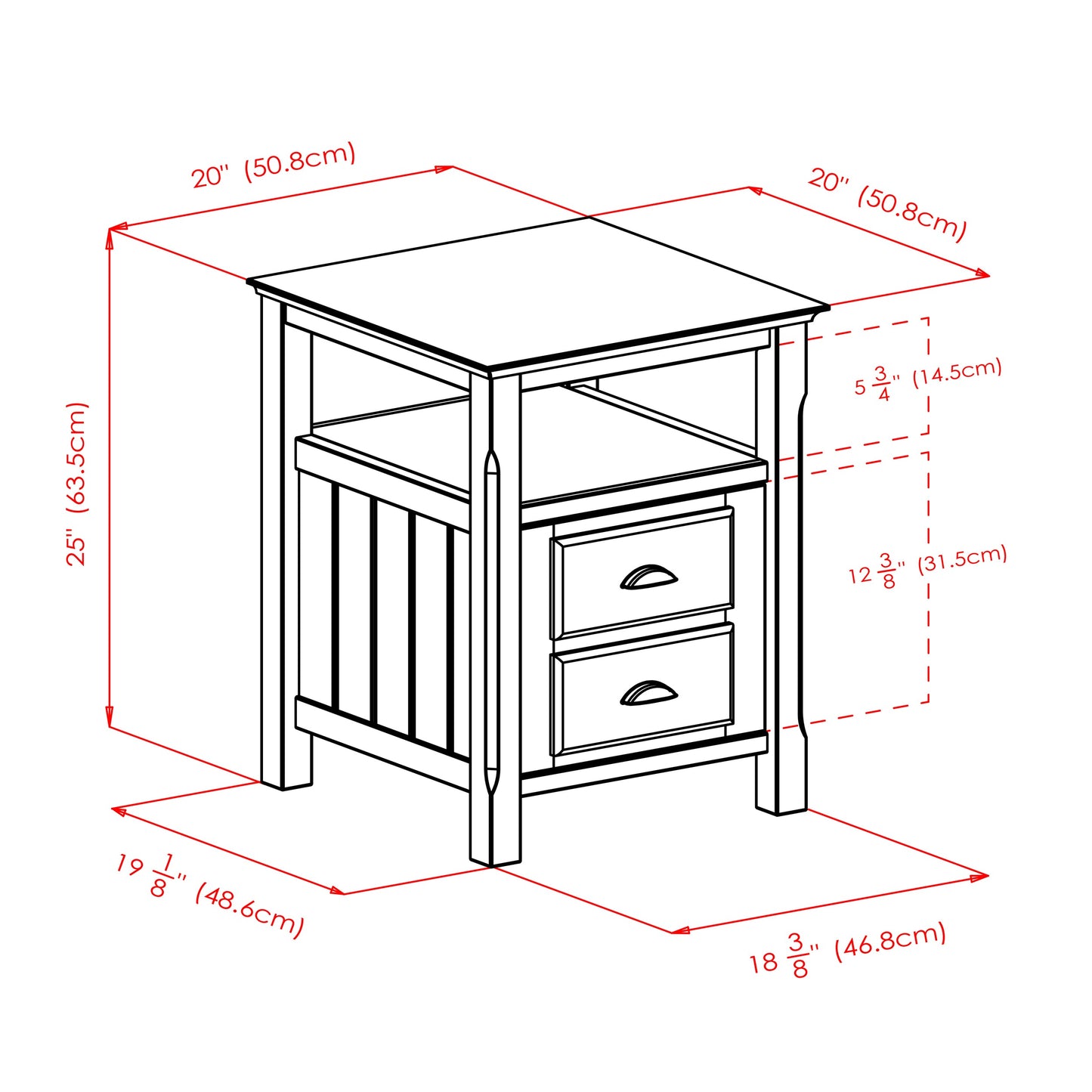 Timber Accent Table, Nightstand, Black