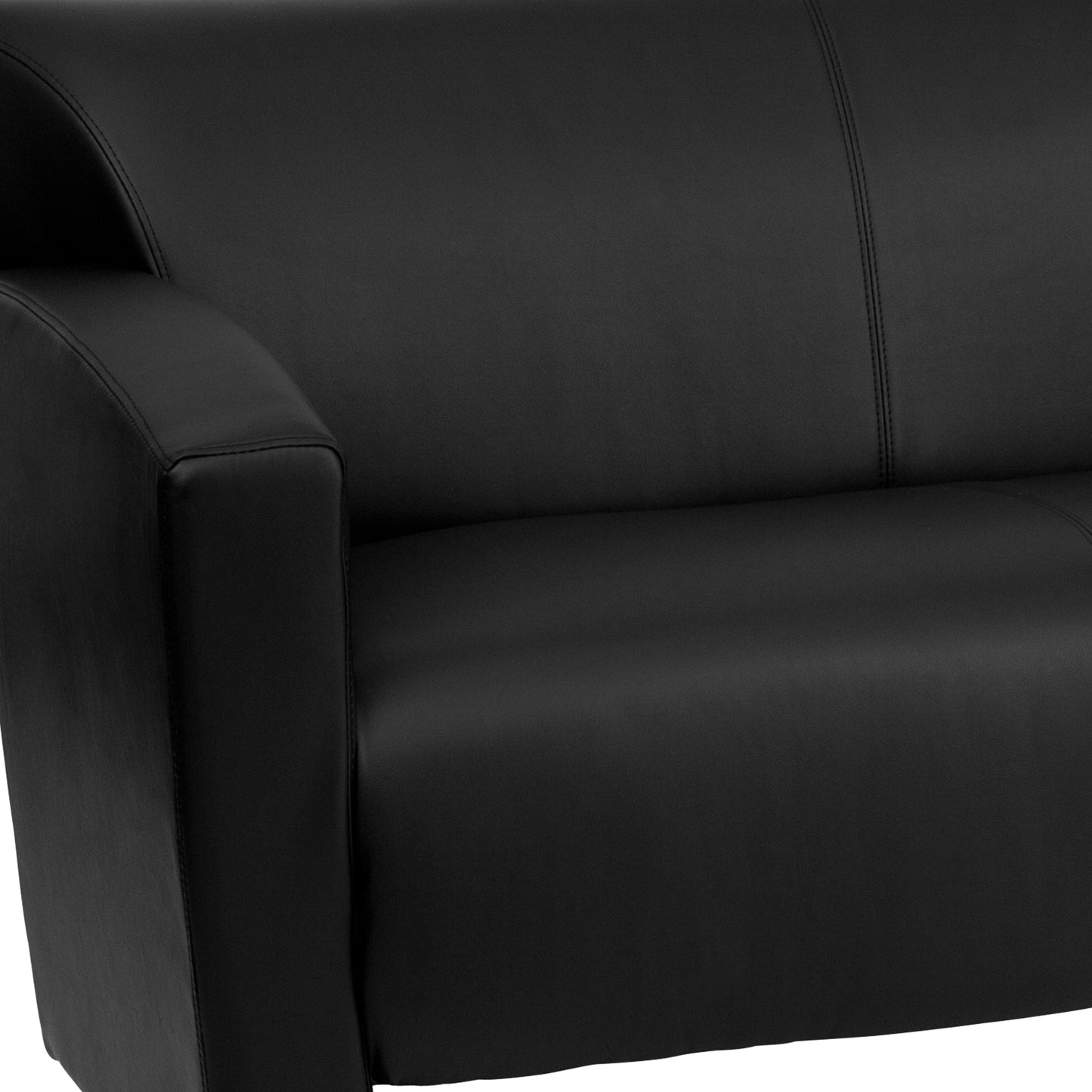 Black Leather Loveseat 222-2-BK-GG