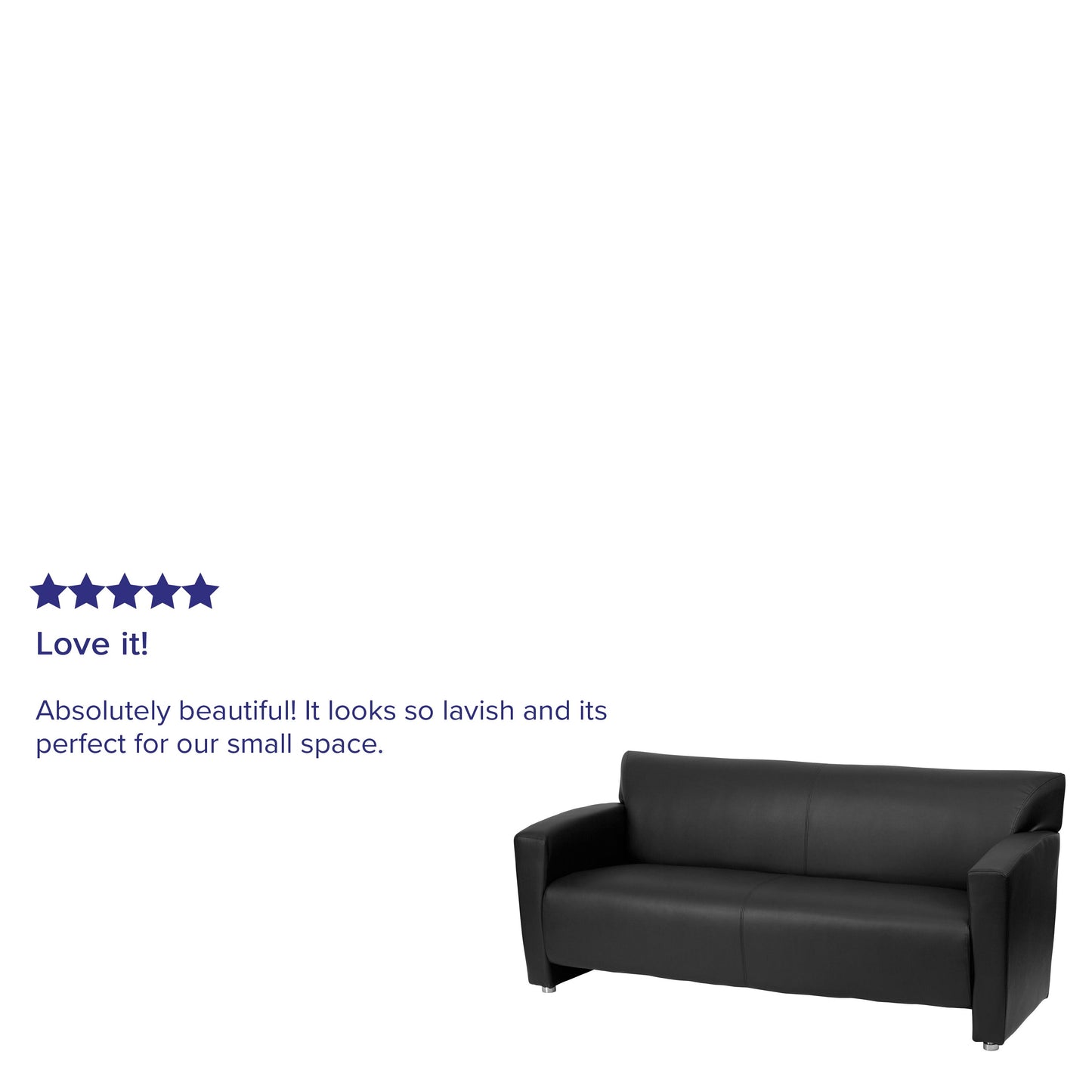 Black Leather Sofa 222-3-BK-GG