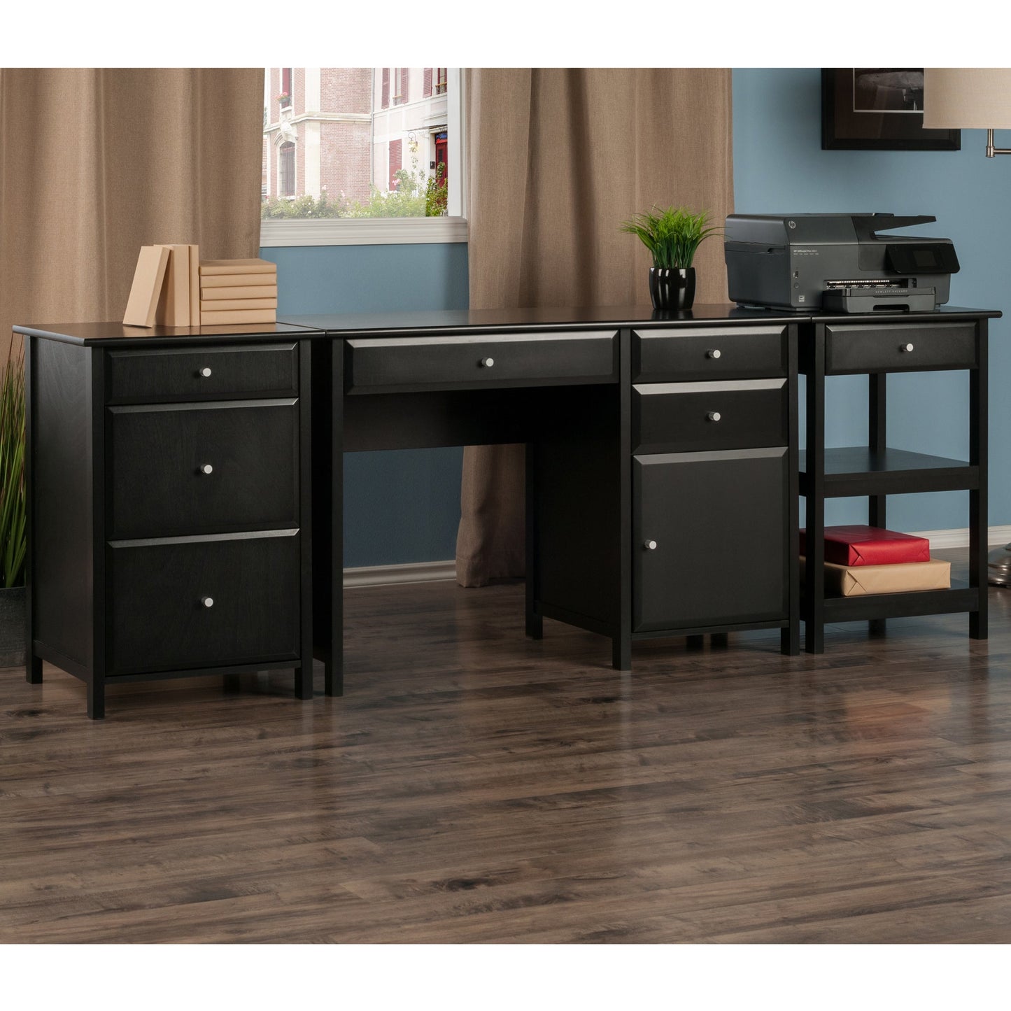 Delta 3-Pc Home Office Desk Set, Black