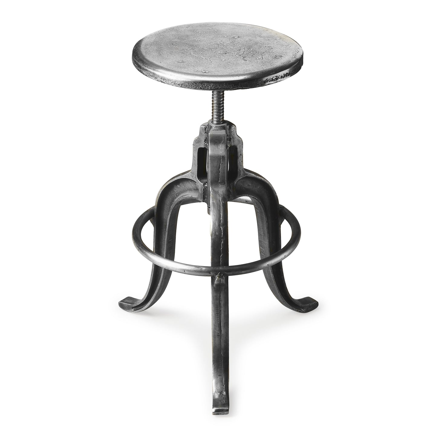 Parnell Adjustable Swivel Iron 22" Bar Stool in Silver  2542025