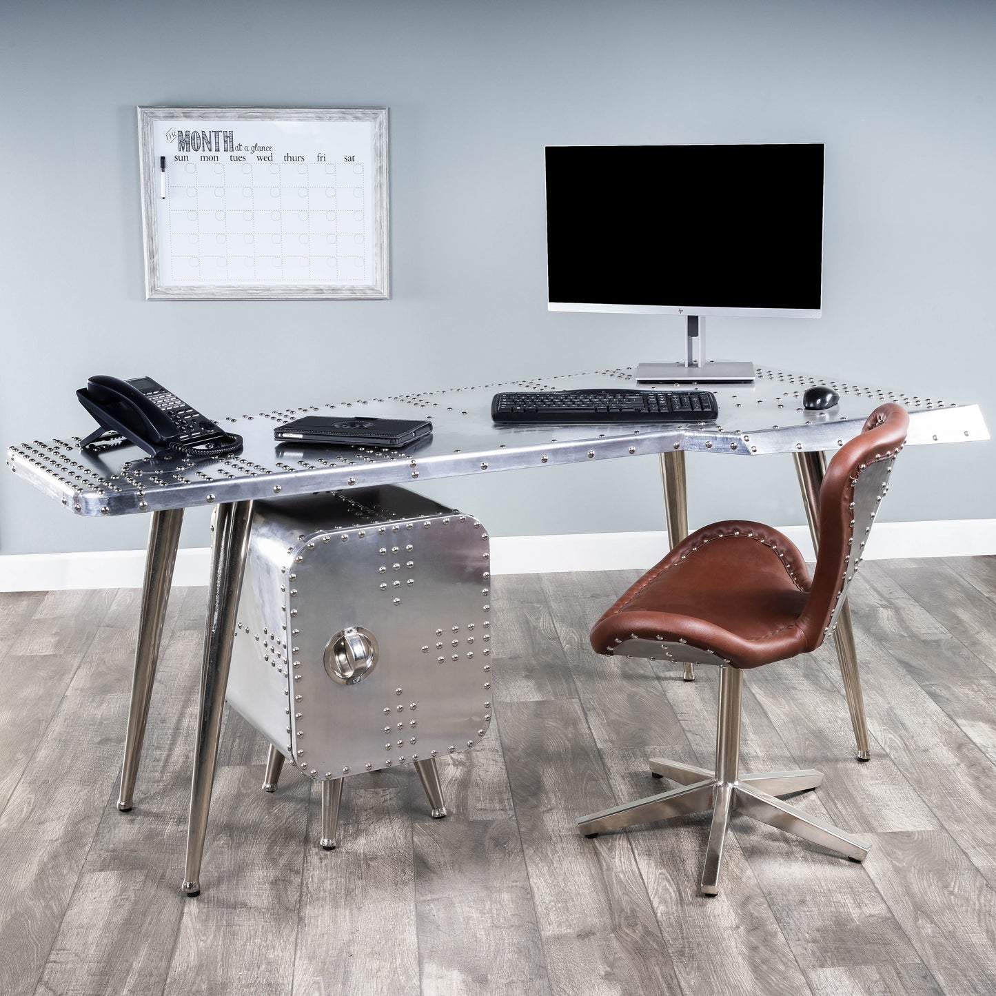 Midway Aviator Desk in Silver  2552025