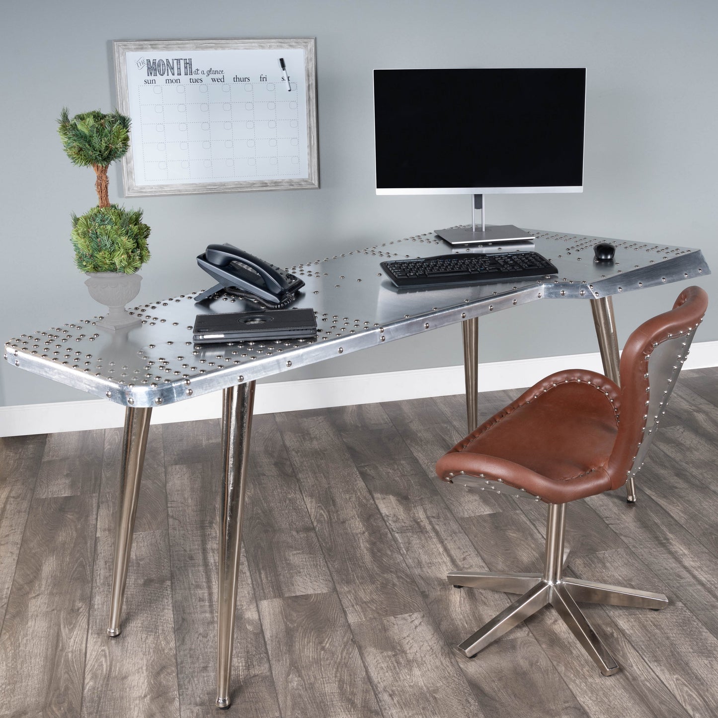 Midway Aviator Desk in Silver  2552025