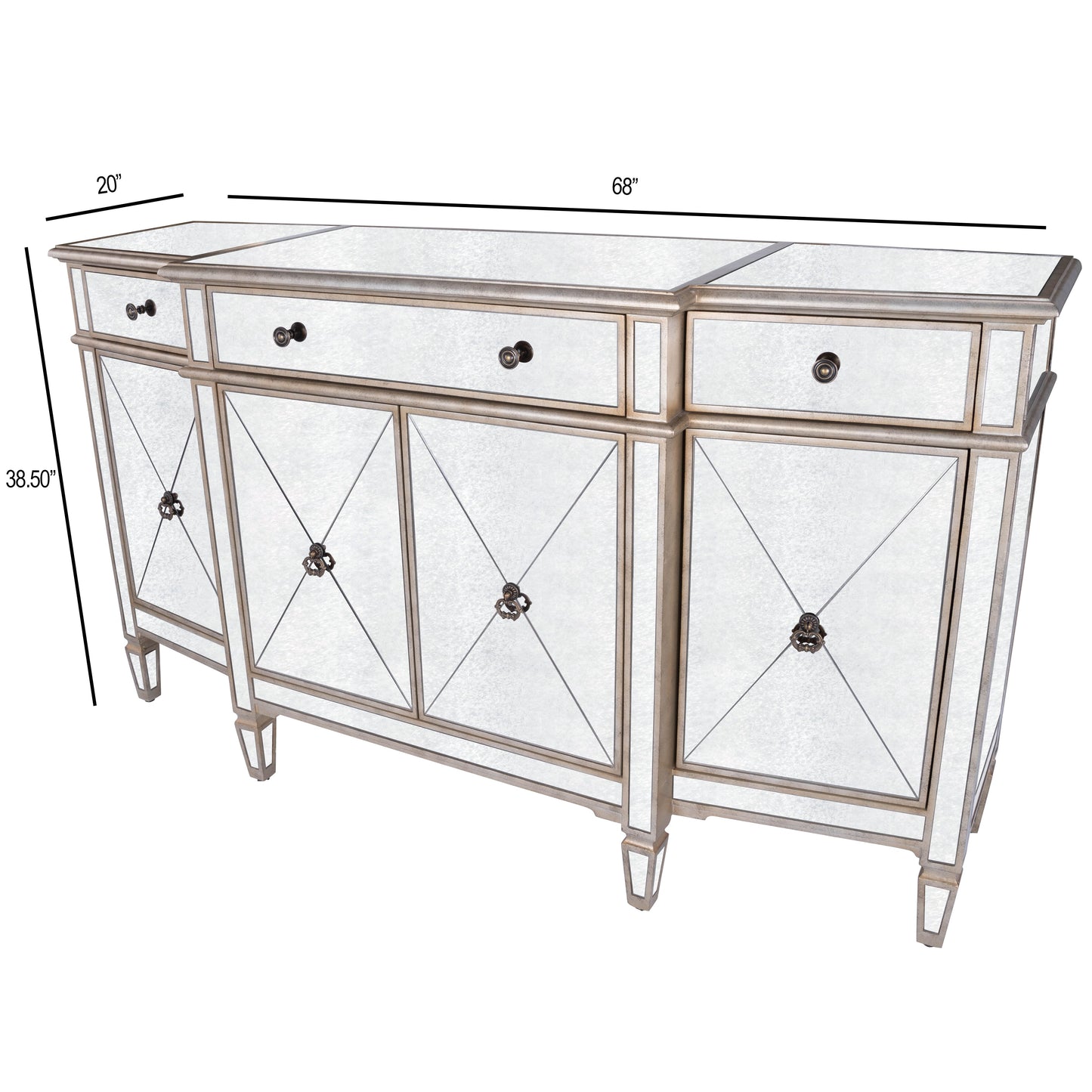 Celeste Mirrored 68" Buffet in Silver  2614146