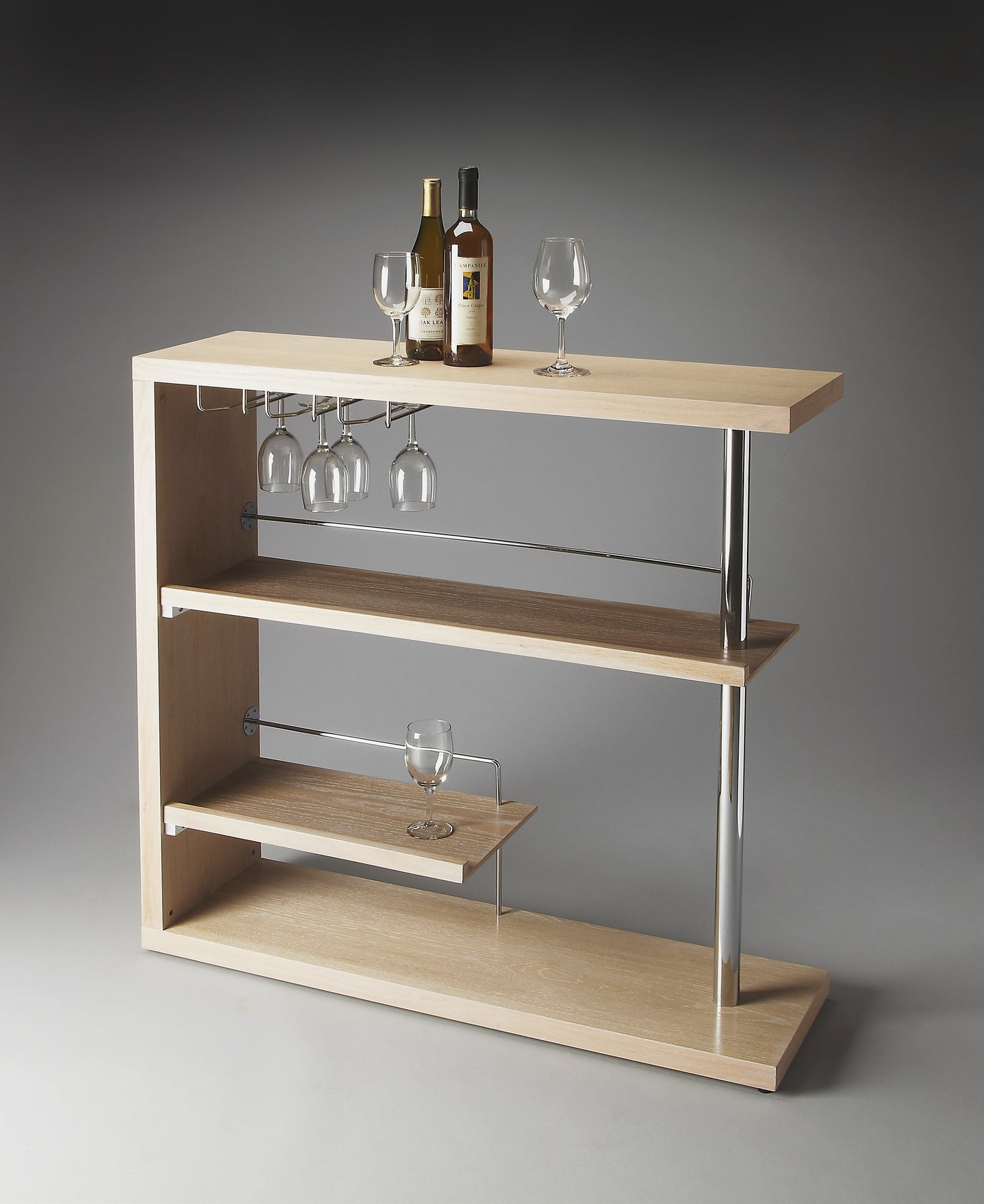 Broadway Modern Bar Cabinet in Gray  2664280