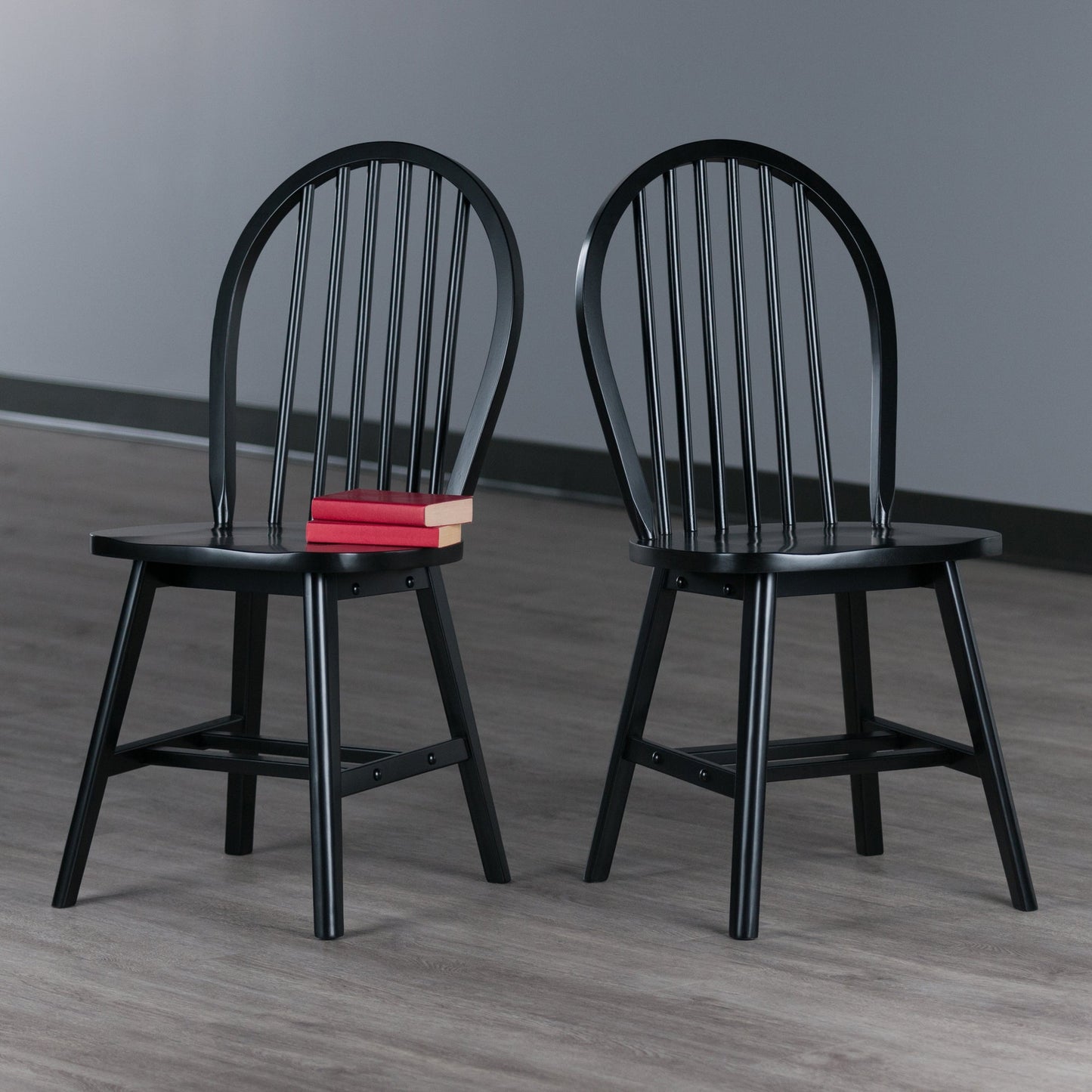 Windsor 2-Pc Chair Set, Black