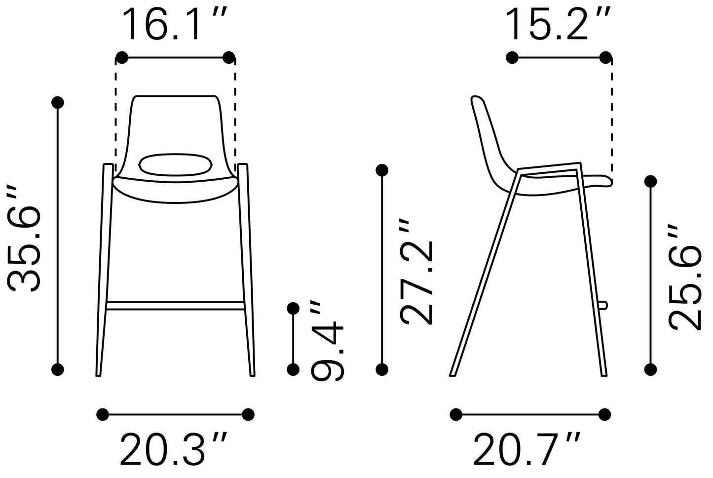 Desi Counter Stool (Set of 2) White & Gold