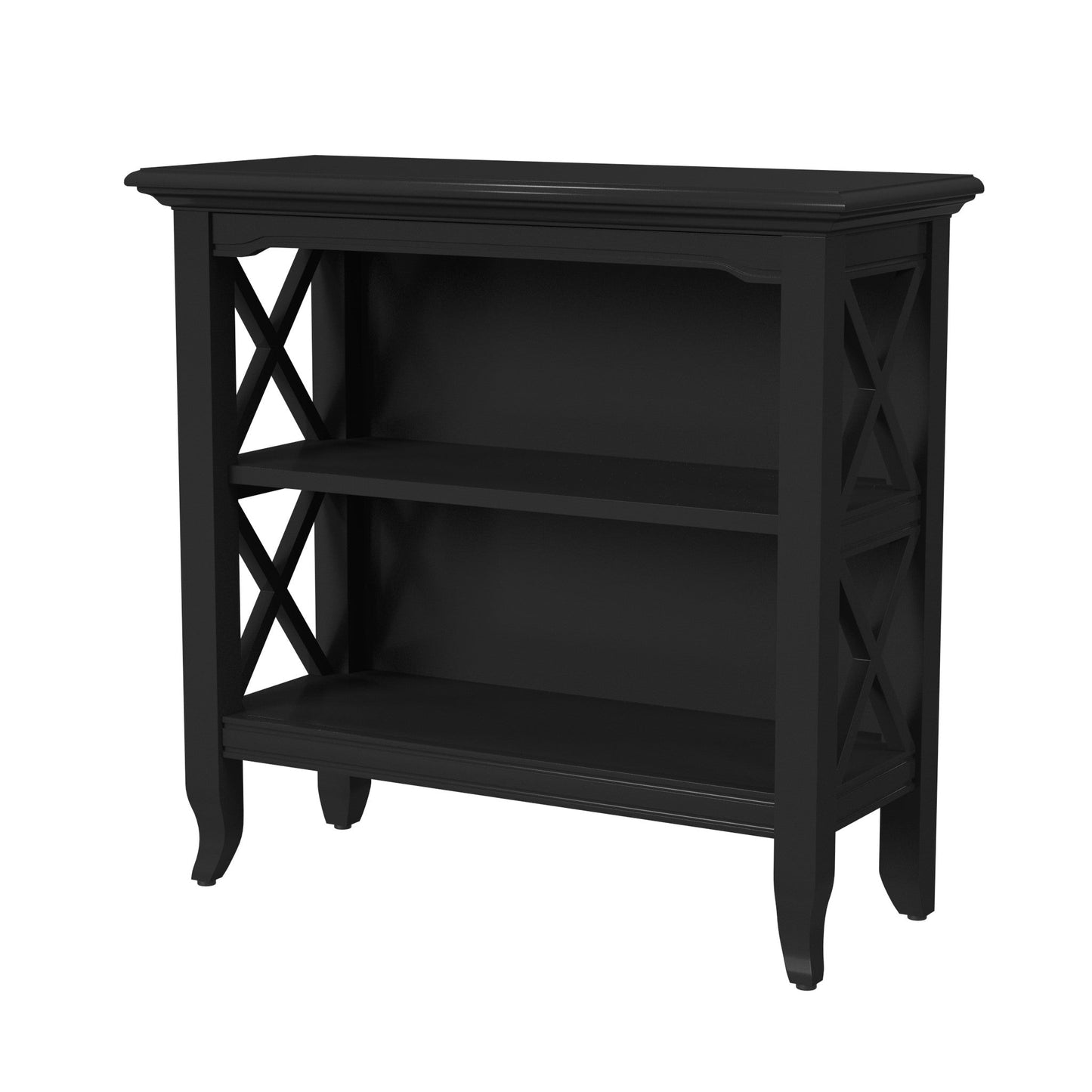 Newport 32"W 2 Shelf Bookcase in Black  3044111