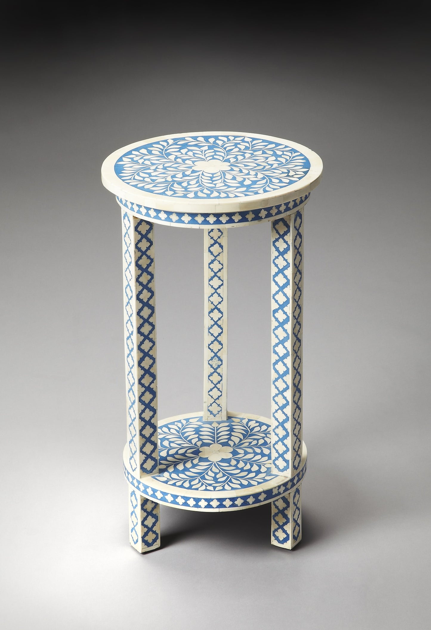 Vivienne Bone Inlay Side Table in Blue  3207070