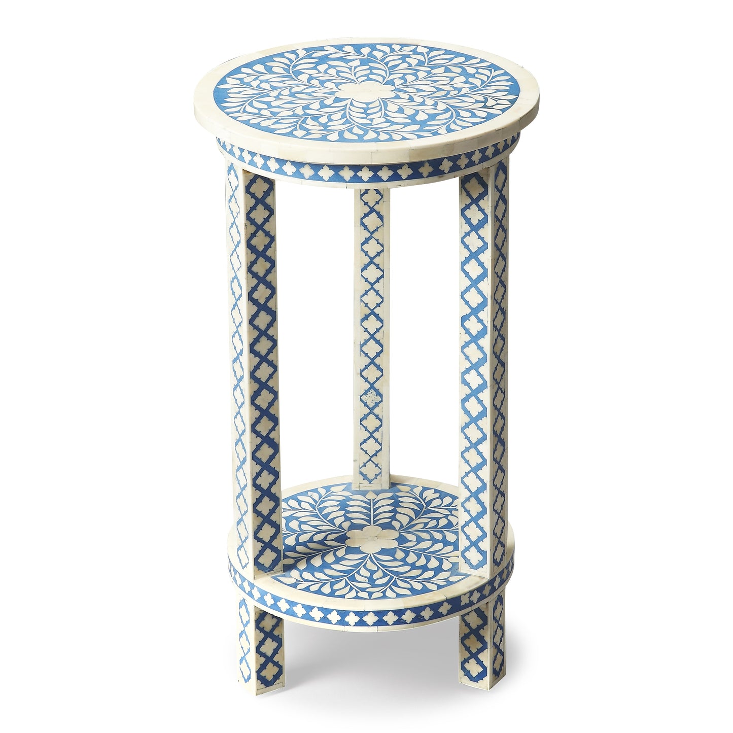 Vivienne Bone Inlay Side Table in Blue  3207070