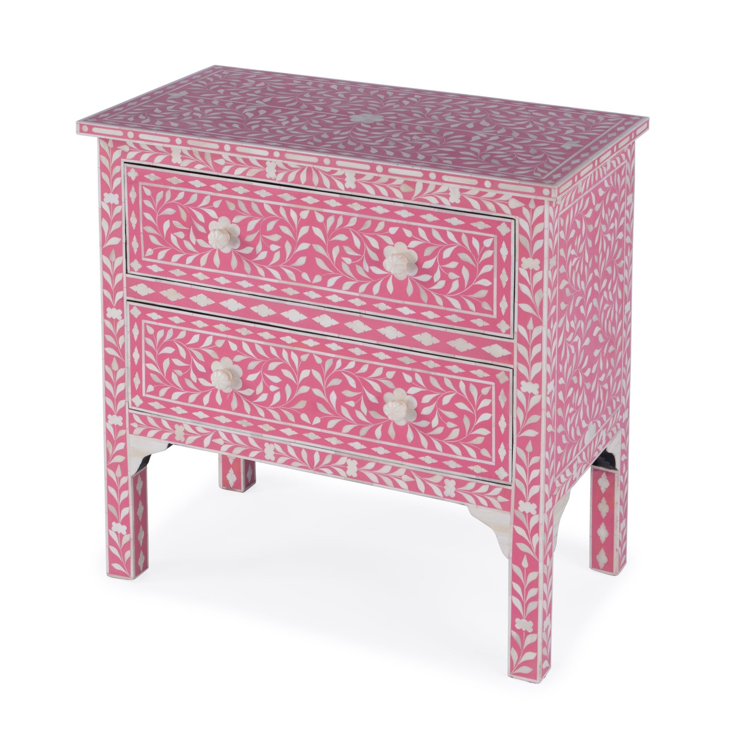 Vivienne Pink Bone Inlay Accent Chest in Pink  3224070