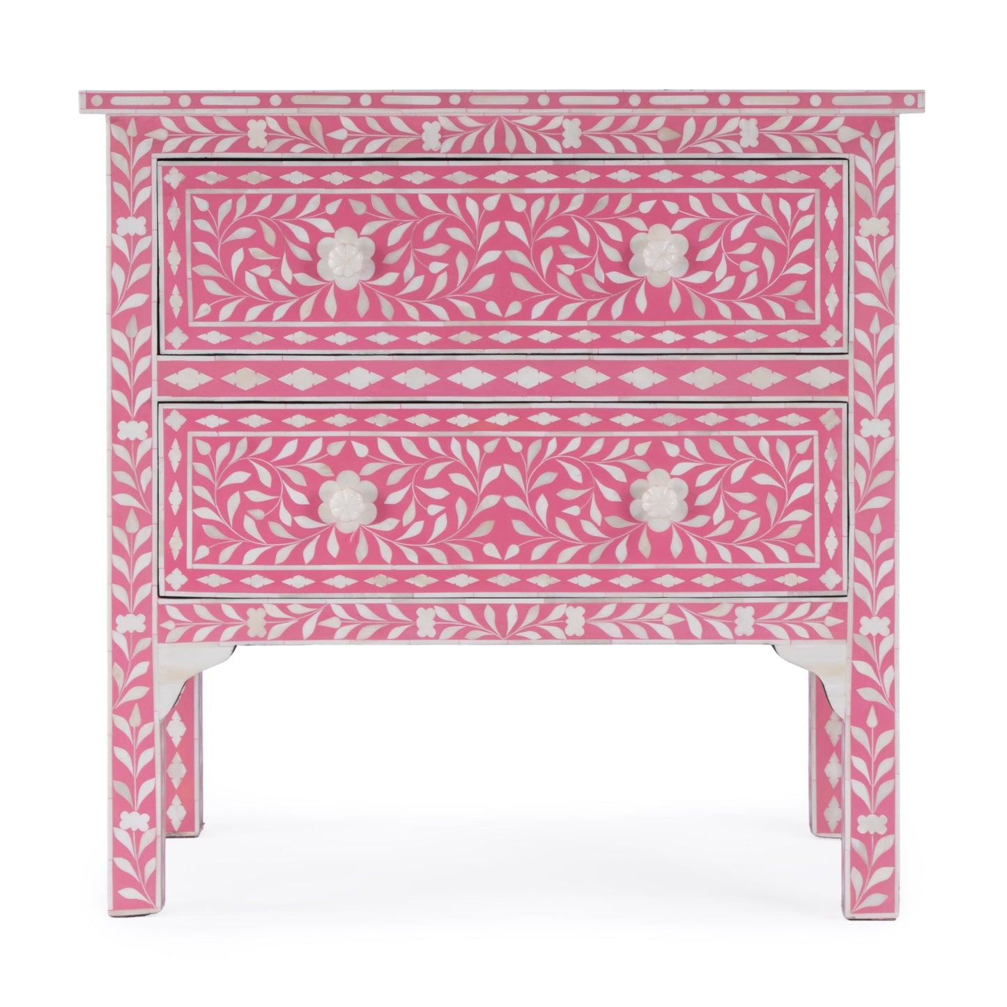 Vivienne Pink Bone Inlay Accent Chest in Pink  3224070