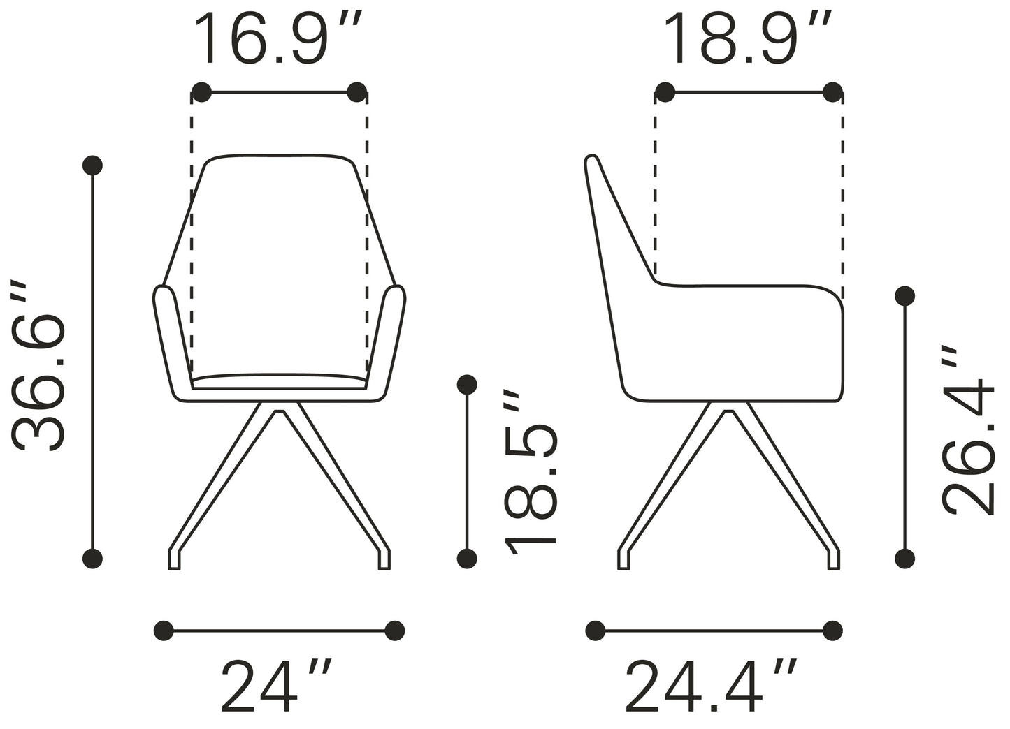 Watkins Dining Chair (Set of 2) Gray