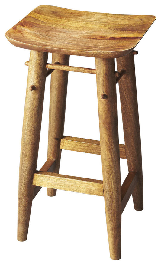 Lotus Solid Wood 29" Bar Stool in Light Brown  3337290