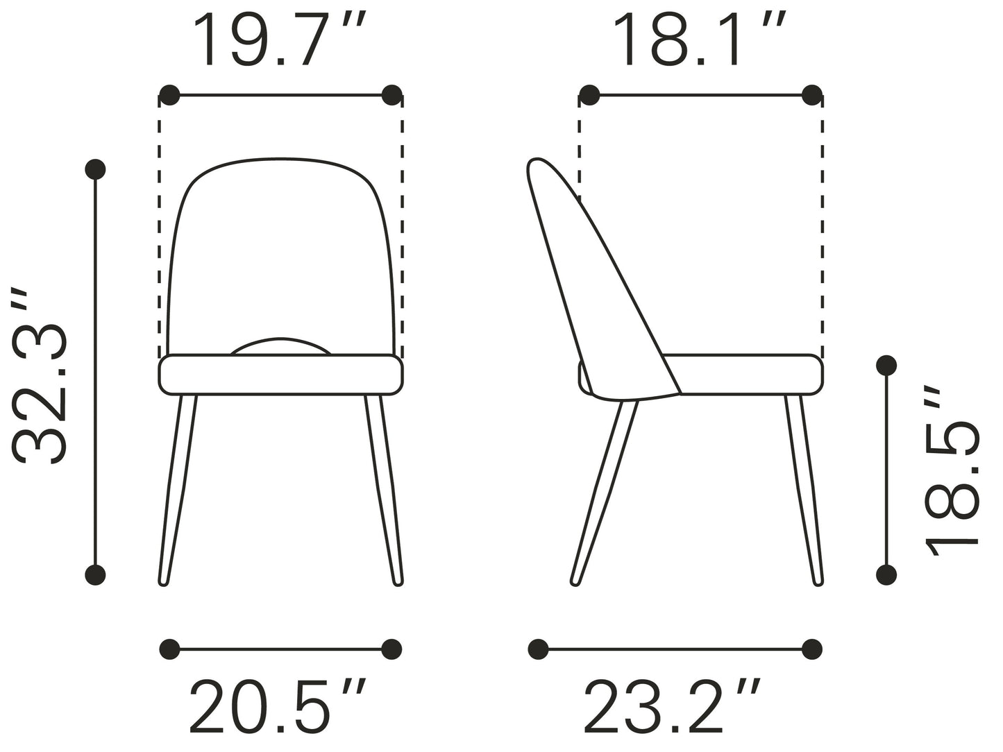 Teddy Dining Chair (Set of 2) Yellow